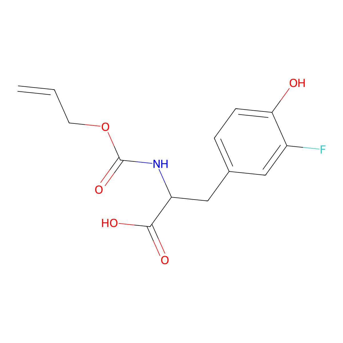 3-(3-Fluoro-4-hydroxyphenyl)-2-{[(prop-2-en-1-yloxy)carbonyl]amino}propanoic acid molecular structure, CAS 2680545-66-6