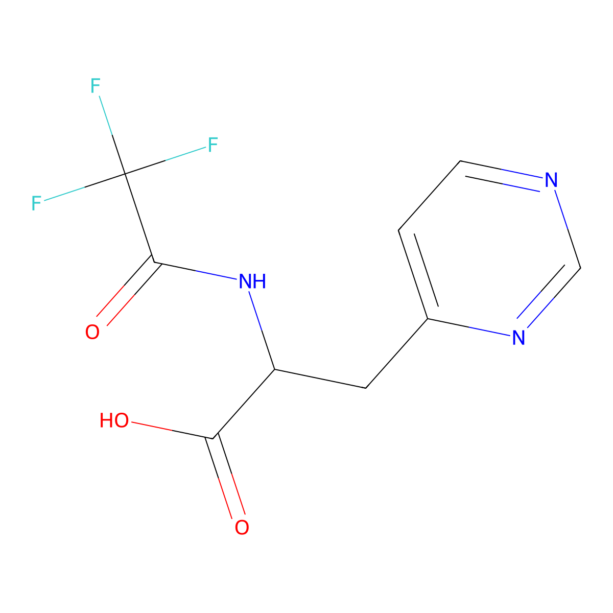 3-(Pyrimidin-4-yl)-2-(trifluoroacetamido)propanoic acid molecular structure, CAS 2680545-70-2