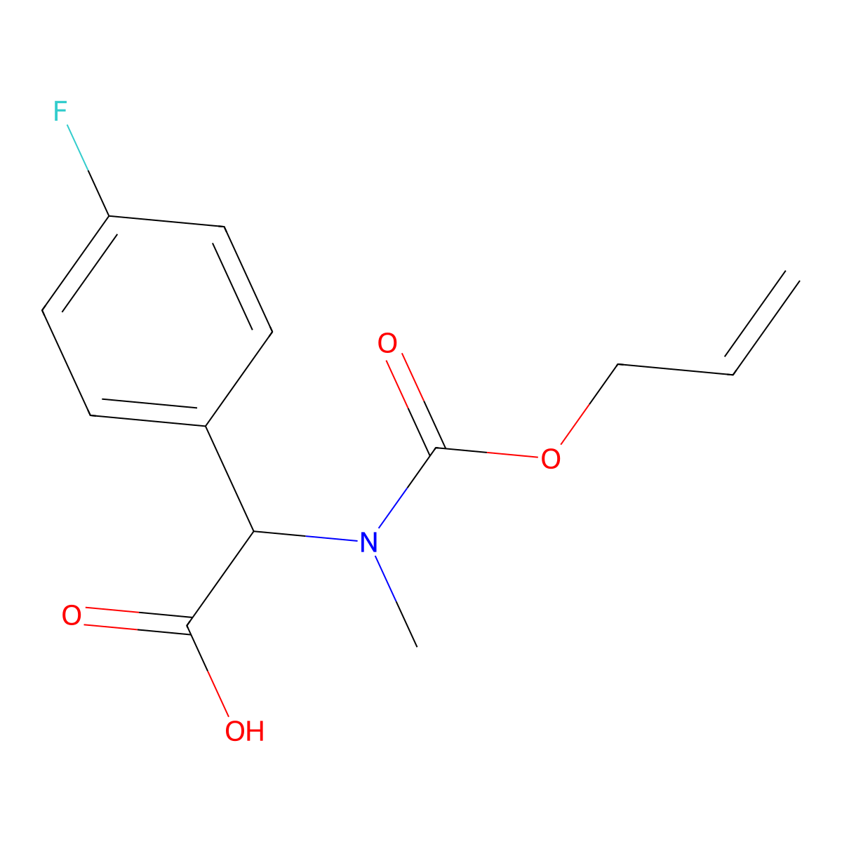 2-(4-Fluorophenyl)-2-{methyl[(prop-2-en-1-yloxy)carbonyl]amino}acetic acid molecular structure, CAS 2680545-73-5