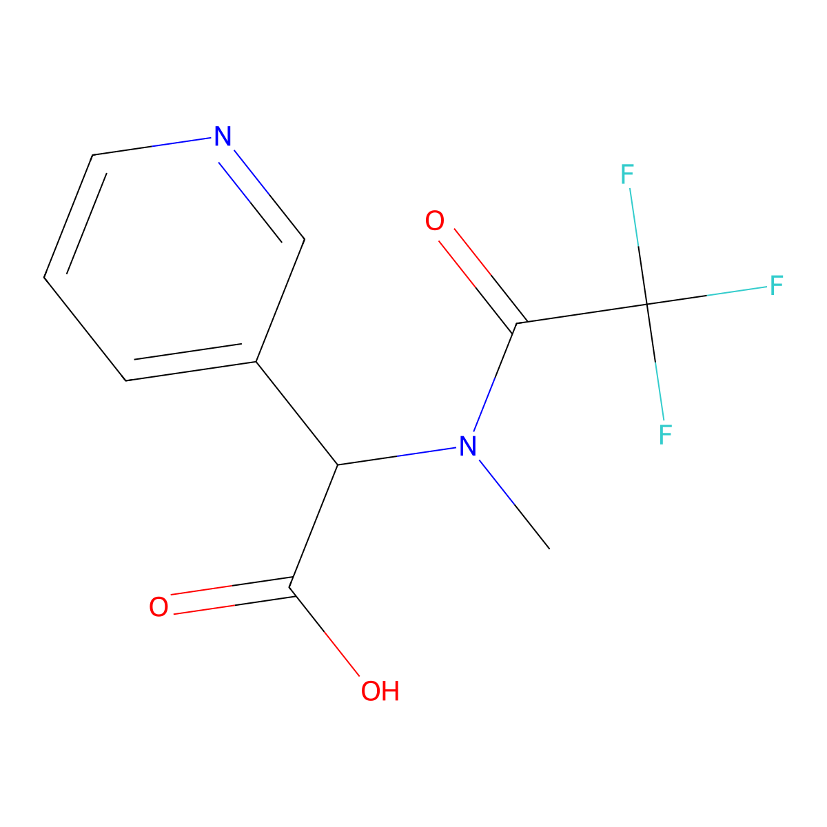 2-(pyridin-3-yl)-2-(2,2,2-trifluoro-N-methylacetamido)acetic acid molecular structure, CAS 2680545-76-8