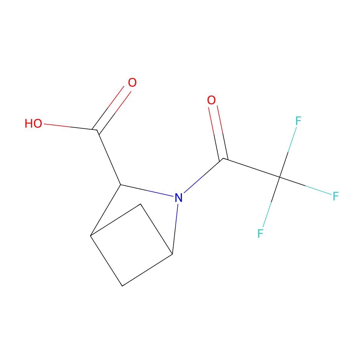 2-(2,2,2-Trifluoroacetyl)-2-azabicyclo[2.1.1]hexane-3-carboxylic acid molecular structure, CAS 2680545-83-7