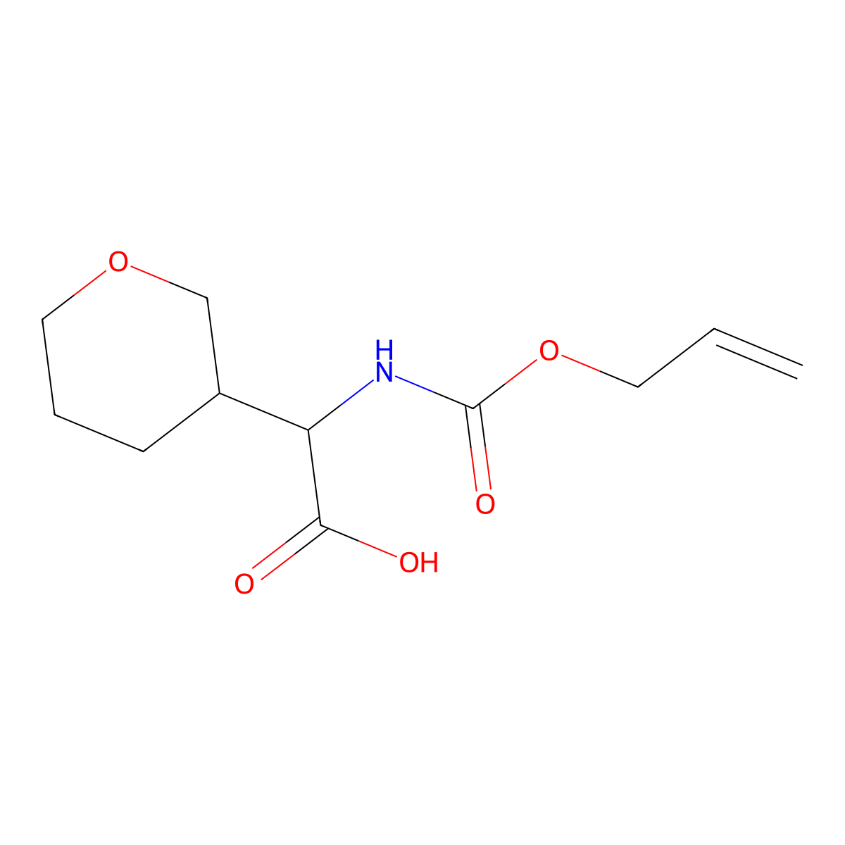 2-(Oxan-3-yl)-2-{[(prop-2-en-1-yloxy)carbonyl]amino}acetic acid molecular structure, CAS 2680545-85-9