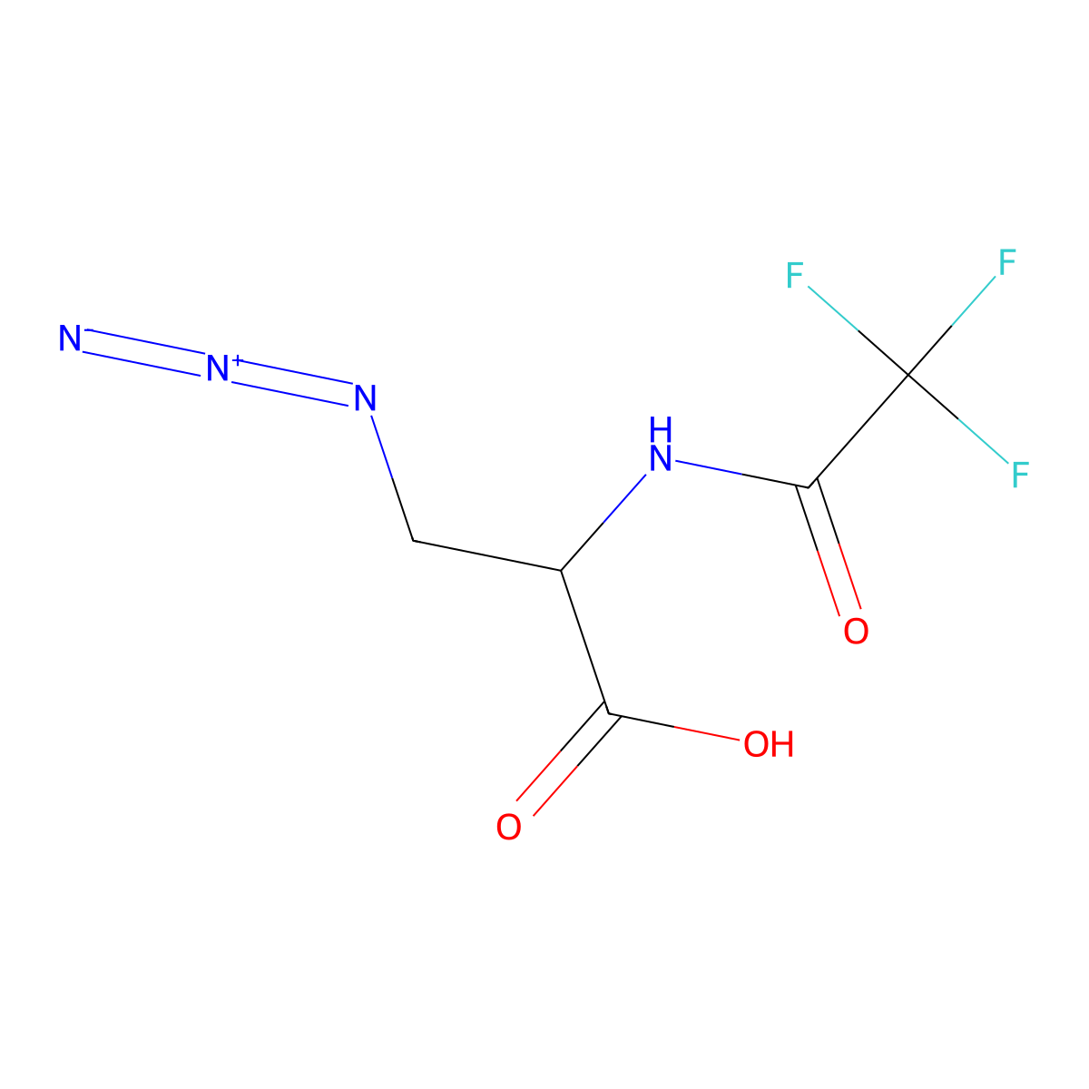 3-Azido-2-(2,2,2-trifluoroacetamido)propanoic acid molecular structure, CAS 2680545-87-1