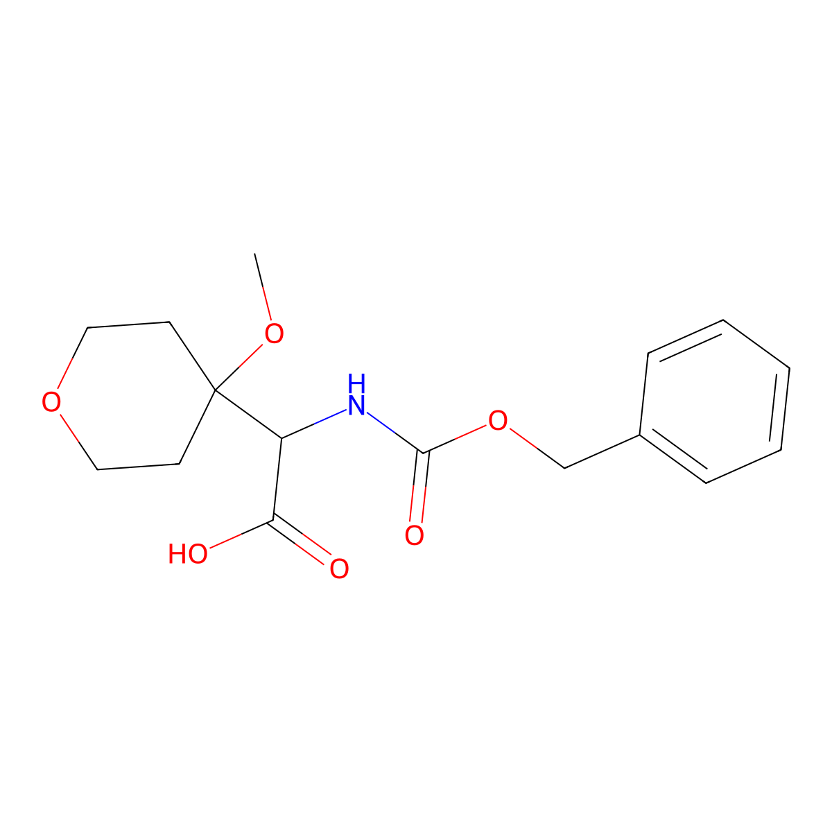 2-{[(Benzyloxy)carbonyl]amino}-2-(4-methoxyoxan-4-yl)acetic acid molecular structure, CAS 2680545-88-2