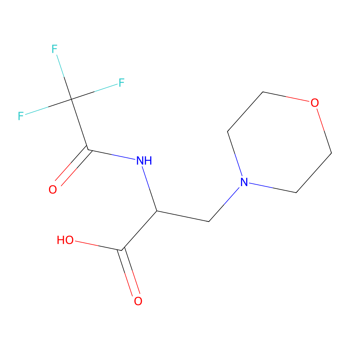 3-(Morpholin-4-yl)-2-(trifluoroacetamido)propanoic acid molecular structure, CAS 2680545-93-9