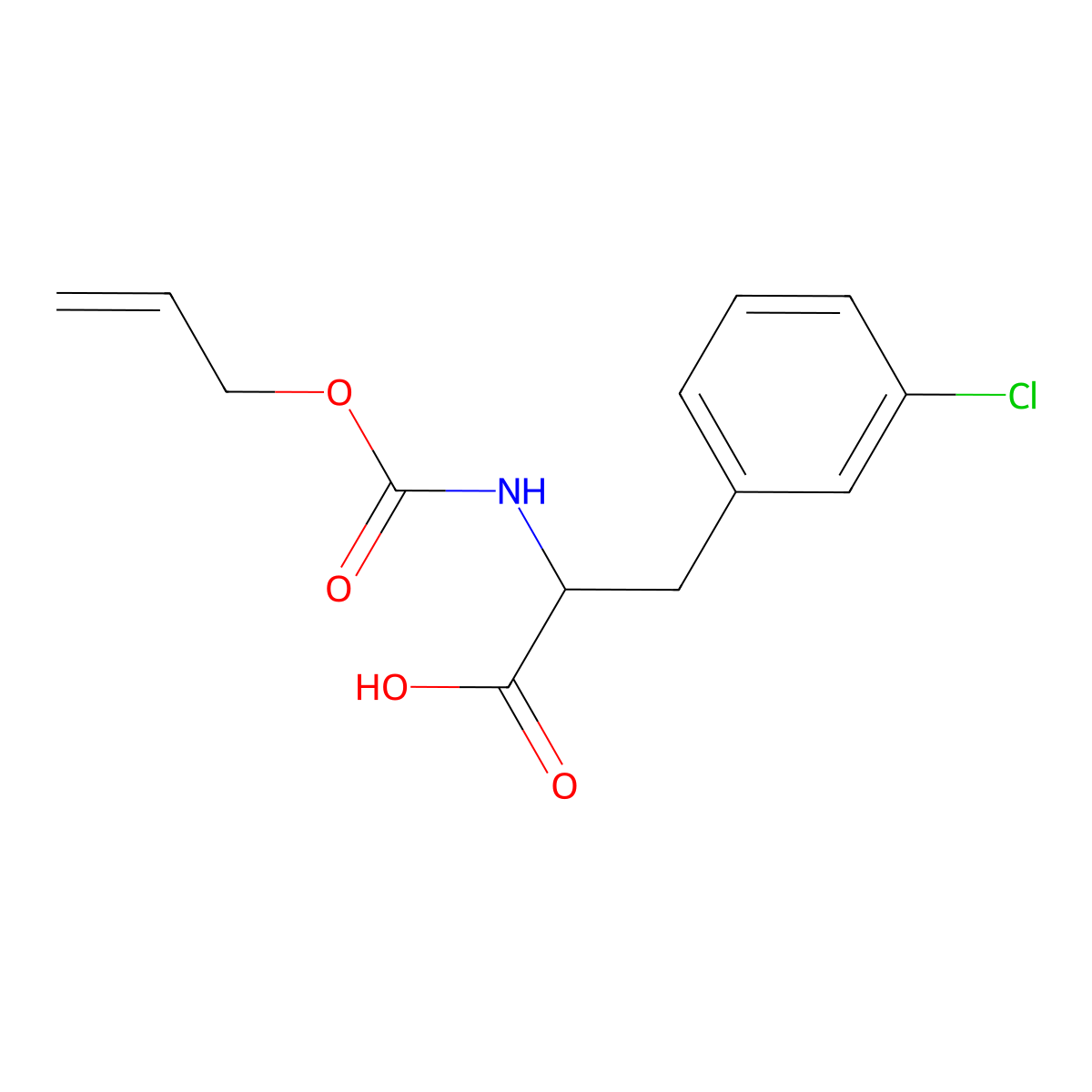3-(3-Chlorophenyl)-2-{[(prop-2-en-1-yloxy)carbonyl]amino}propanoic acid molecular structure, CAS 2680546-06-7