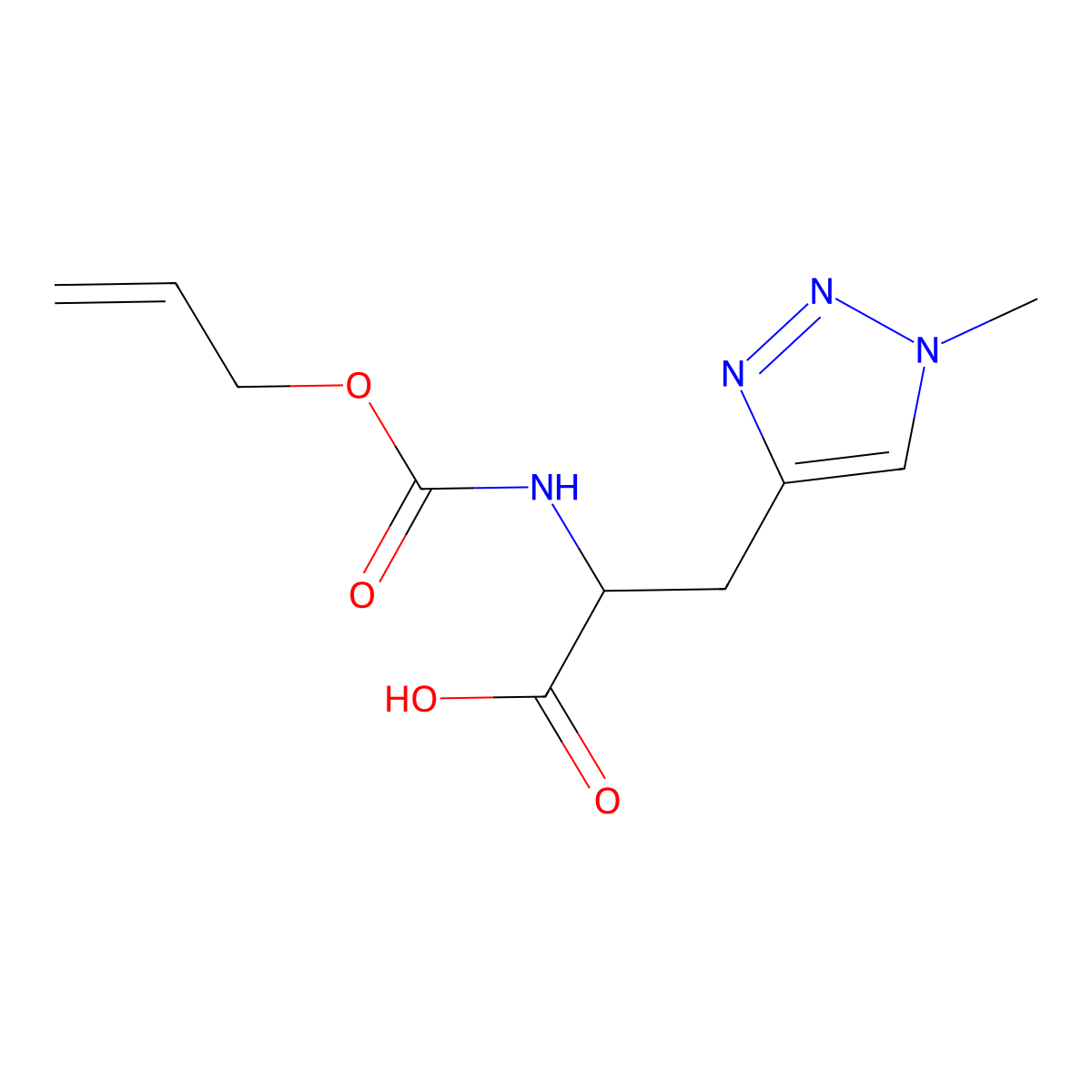 3-(1-methyl-1H-1,2,3-triazol-4-yl)-2-{[(prop-2-en-1-yloxy)carbonyl]amino}propanoic acid molecular structure, CAS 2680546-12-5