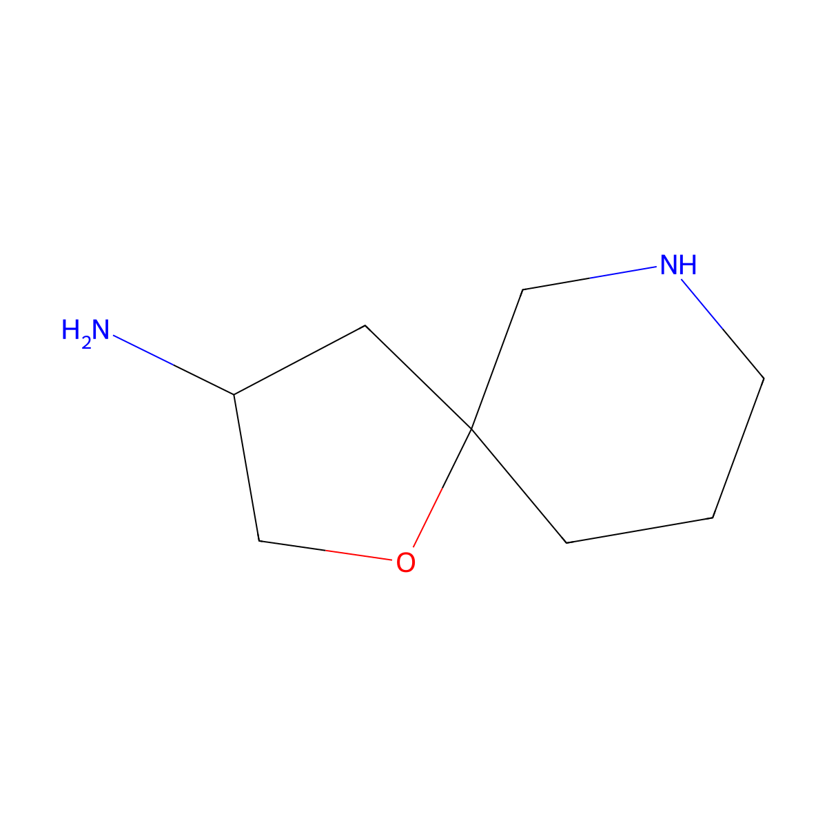 1-Oxa-7-azaspiro[4.5]decan-3-amine molecular structure, CAS 2680546-17-0