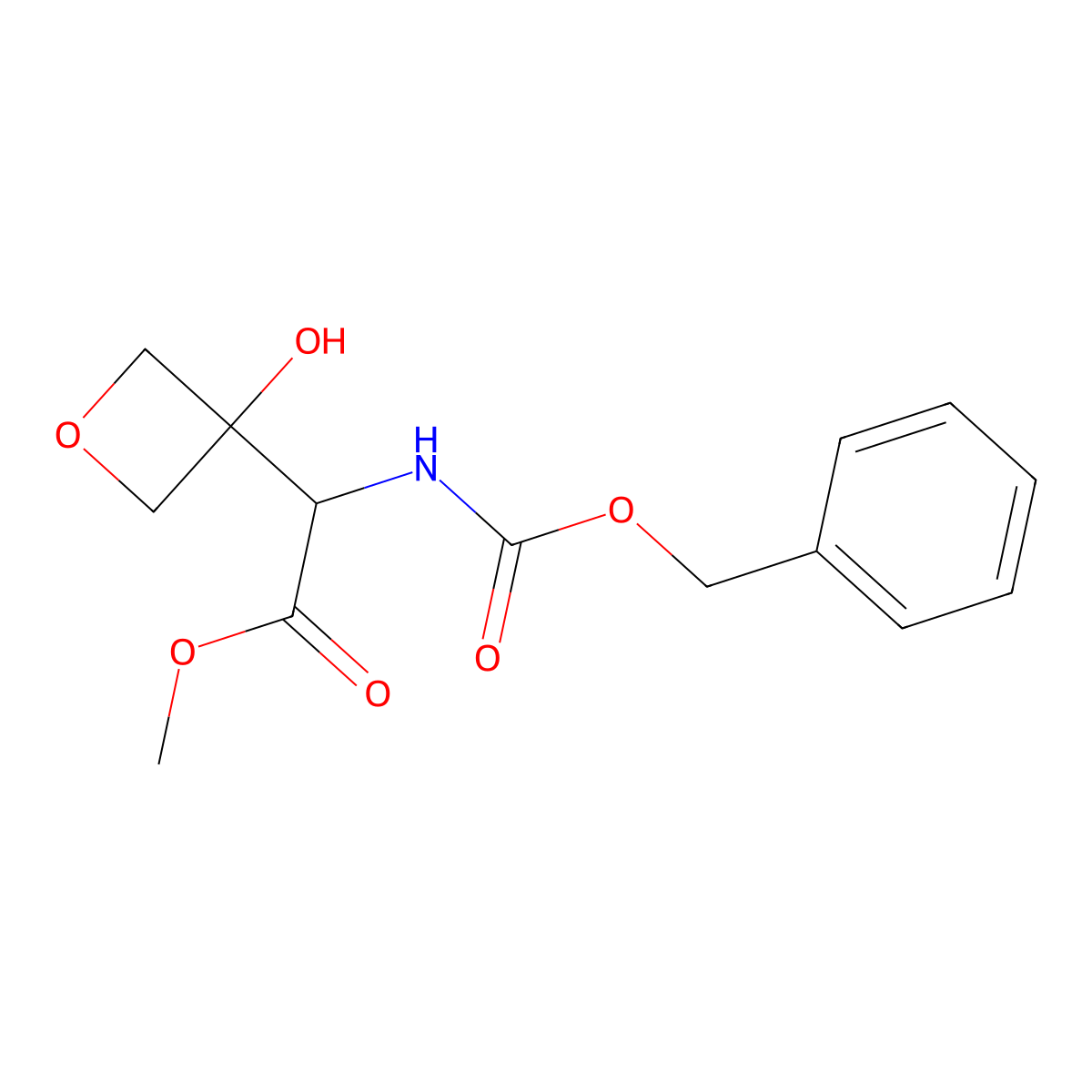 Methyl 2-{[(benzyloxy)carbonyl]amino}-2-(3-hydroxyoxetan-3-yl)acetate molecular structure, CAS 2680546-19-2