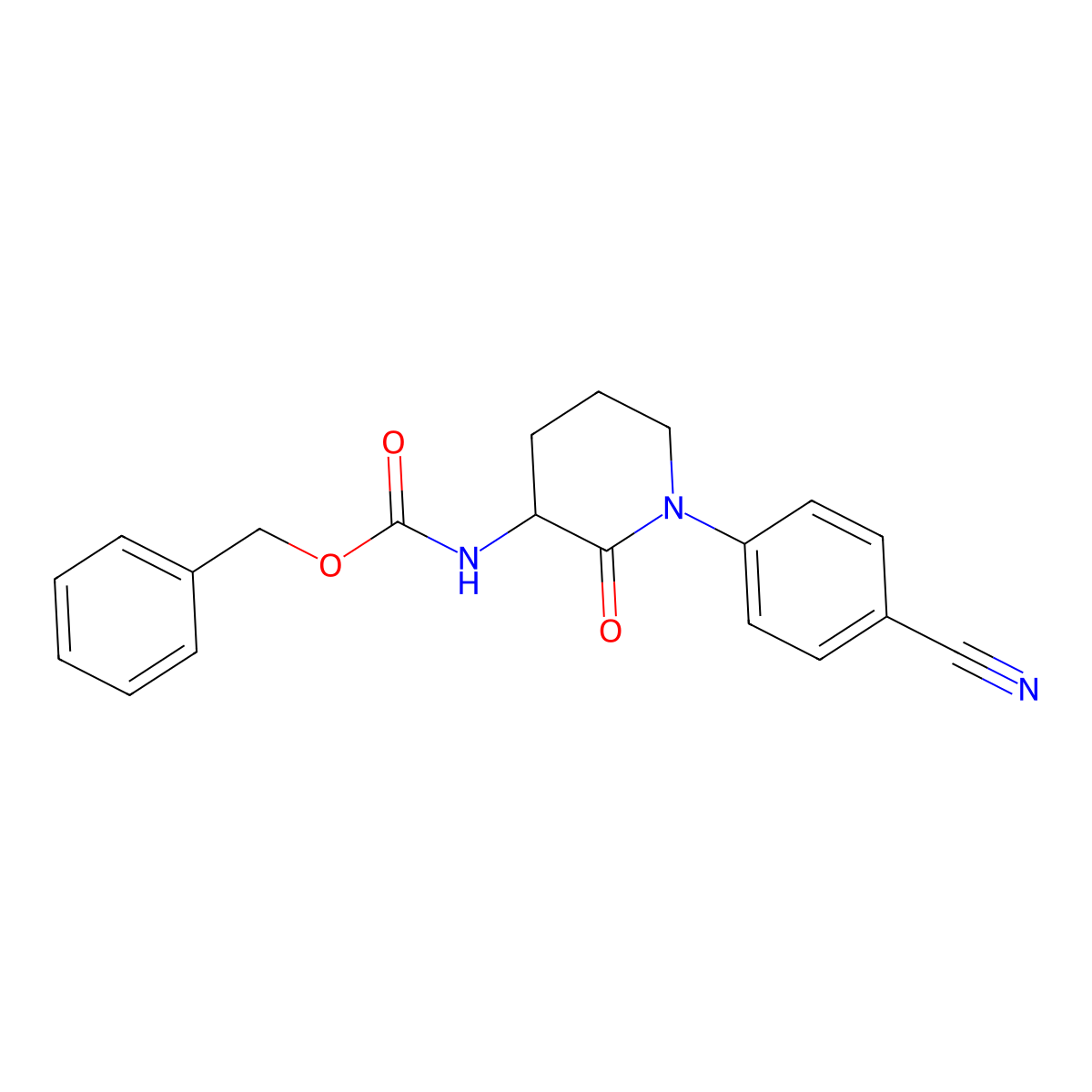 benzyl N-[1-(4-cyanophenyl)-2-oxopiperidin-3-yl]carbamate molecular structure, CAS 2680546-25-0