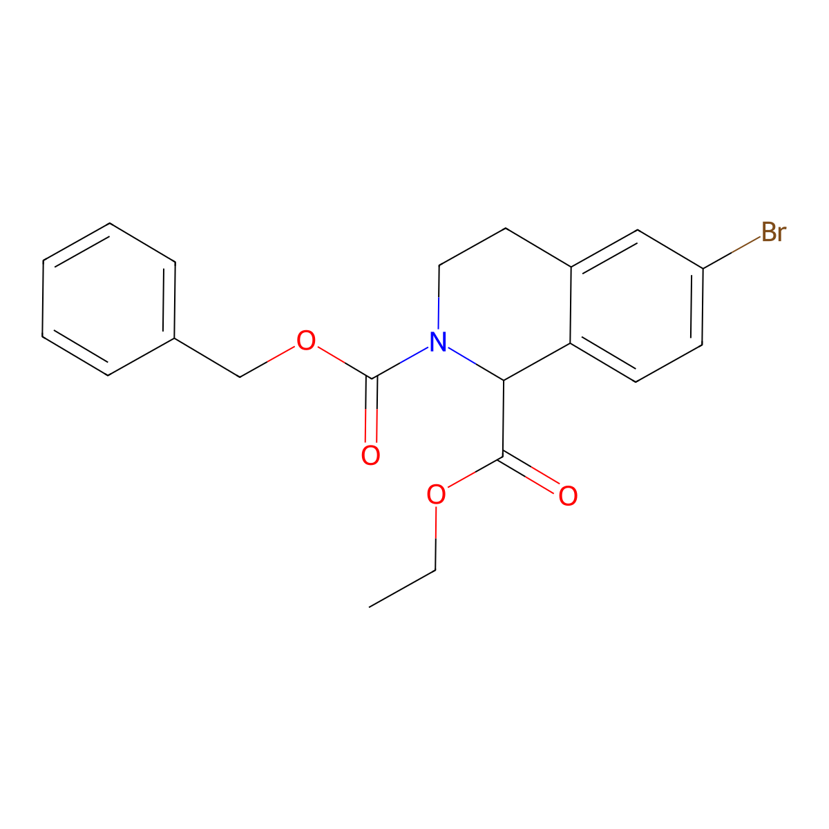 2-Benzyl 1-ethyl 6-bromo-1,2,3,4-tetrahydroisoquinoline-1,2-dicarboxylate molecular structure, CAS 2680546-50-1