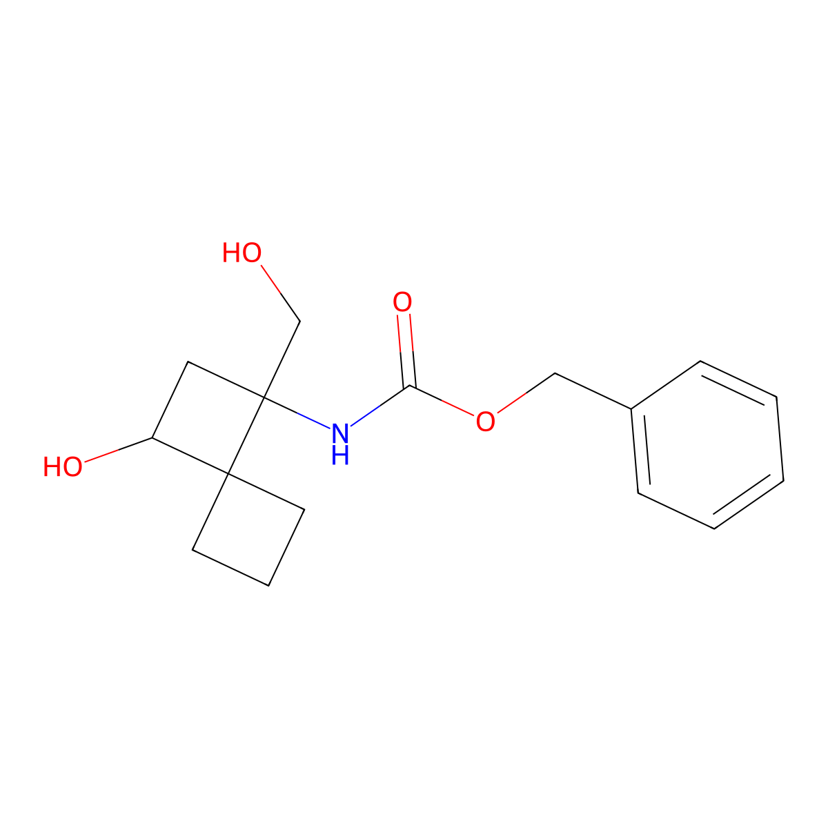 benzyl N-[3-hydroxy-1-(hydroxymethyl)spiro[3.3]heptan-1-yl]carbamate molecular structure, CAS 2680546-51-2