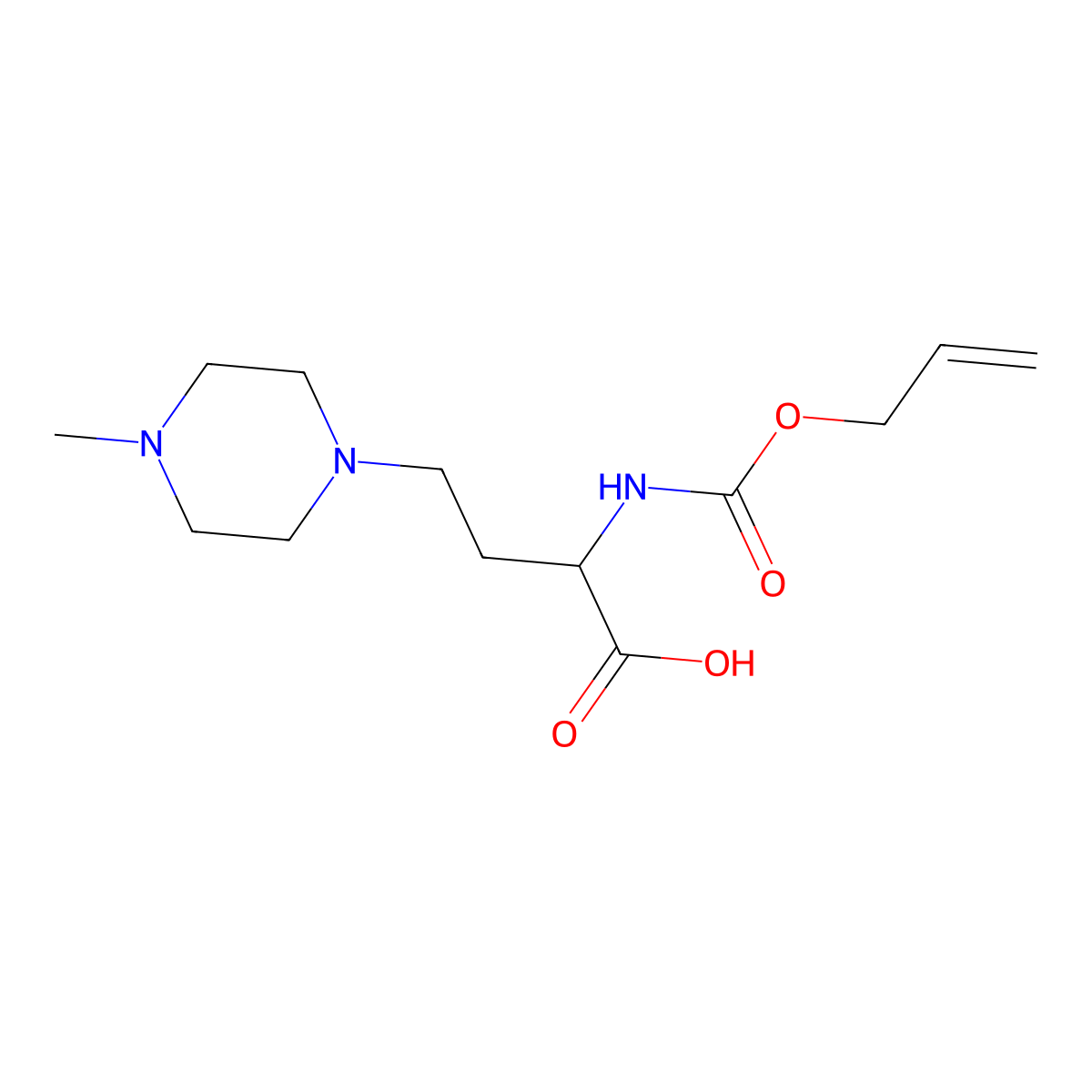 4-(4-Methylpiperazin-1-yl)-2-{[(prop-2-en-1-yloxy)carbonyl]amino}butanoic acid molecular structure, CAS 2680546-65-8