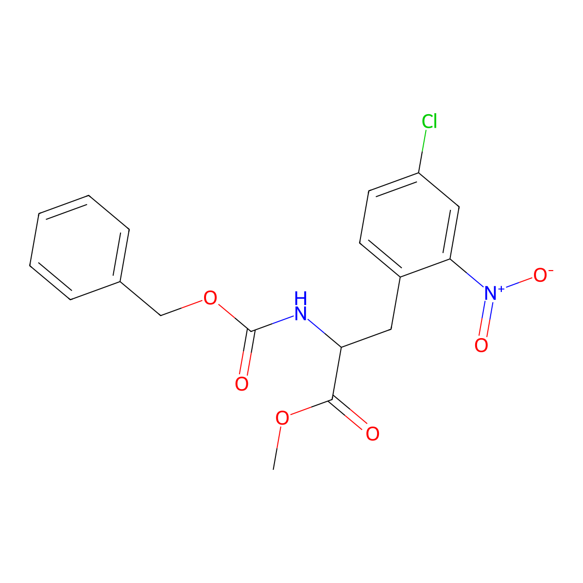 Methyl 2-{[(benzyloxy)carbonyl]amino}-3-(4-chloro-2-nitrophenyl)propanoate molecular structure, CAS 2680546-69-2