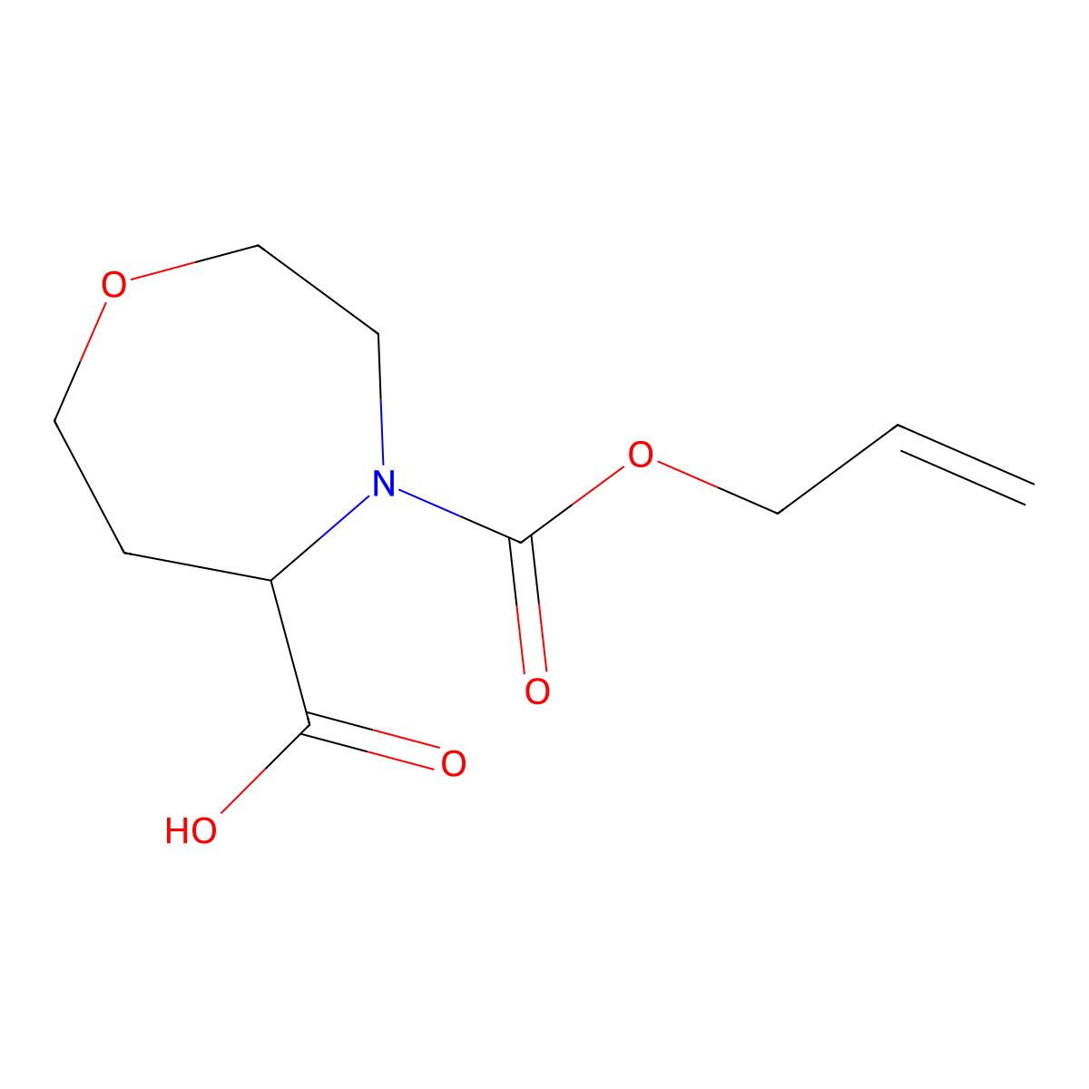 4-[(Prop-2-en-1-yloxy)carbonyl]-1,4-oxazepane-5-carboxylic acid molecular structure, CAS 2680546-72-7