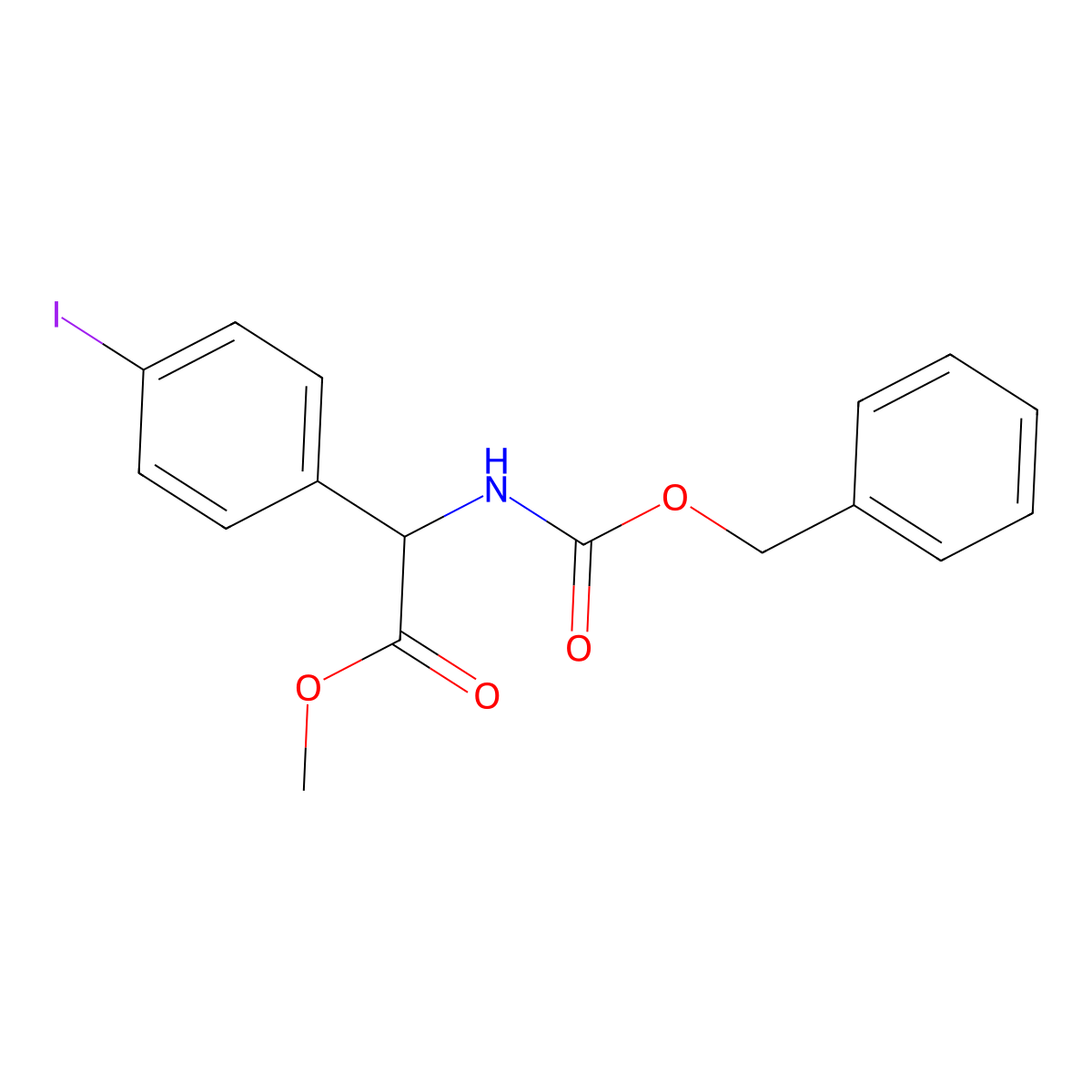Methyl 2-{[(benzyloxy)carbonyl]amino}-2-(4-iodophenyl)acetate molecular structure, CAS 2680546-73-8
