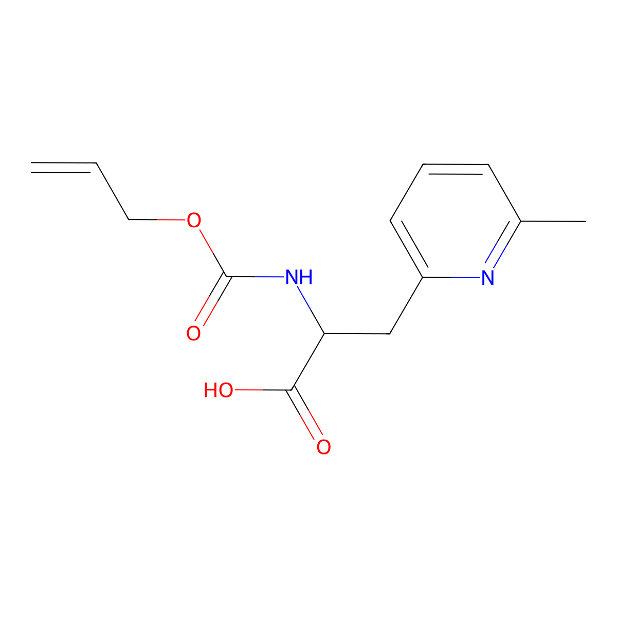 3-(6-Methylpyridin-2-yl)-2-{[(prop-2-en-1-yloxy)carbonyl]amino}propanoic acid molecular structure, CAS 2680546-76-1
