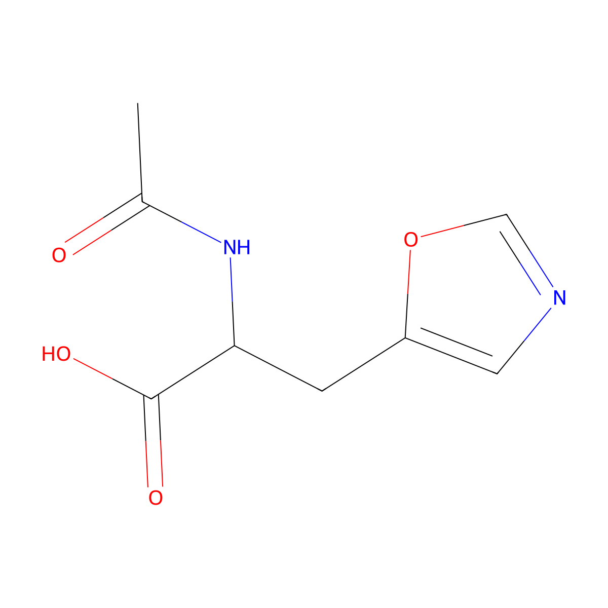2-Acetamido-3-(1,3-oxazol-5-yl)propanoic acid molecular structure, CAS 2680546-86-3