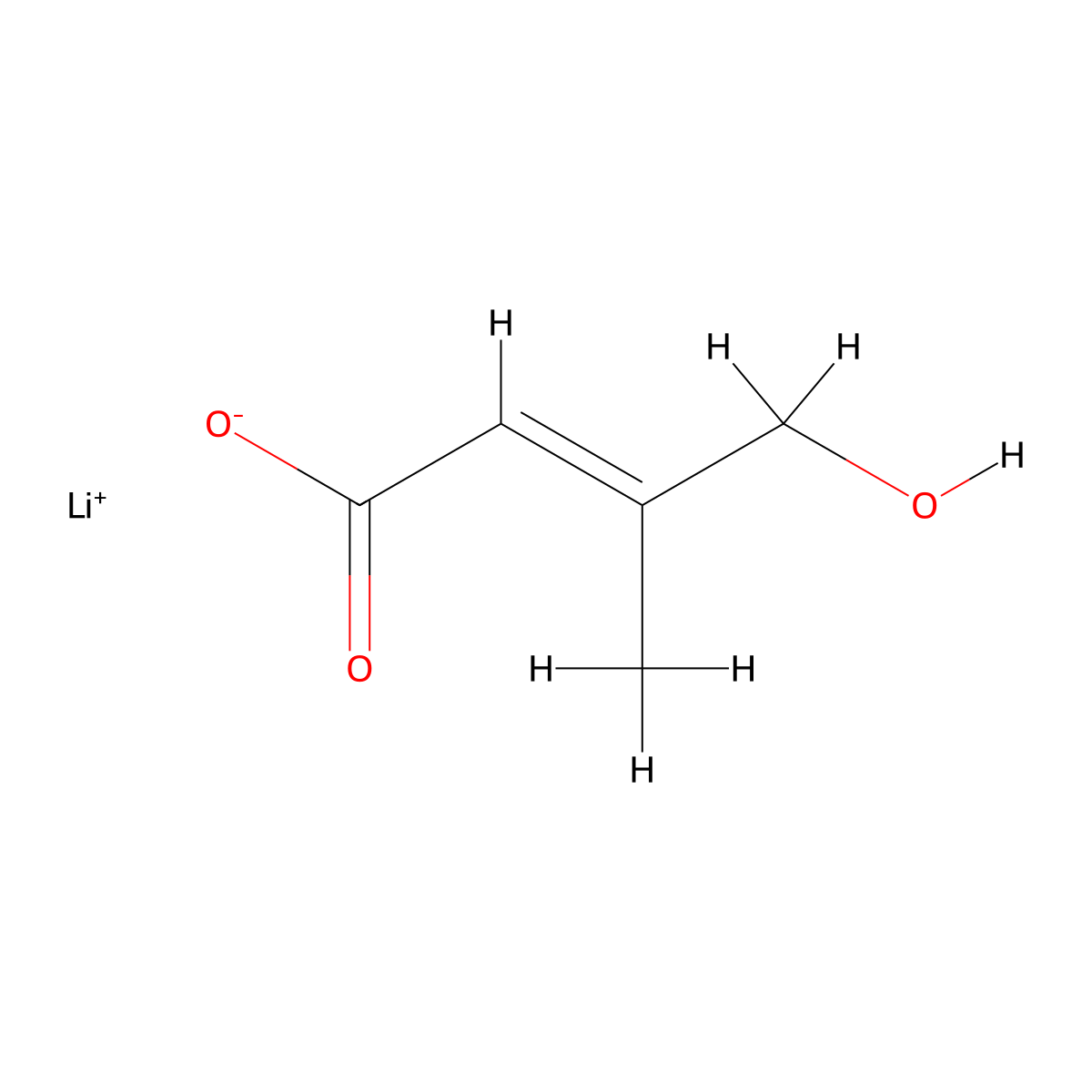 lithium(1+) (2E)-4-hydroxy-3-methylbut-2-enoate molecular structure, CAS 2680546-96-5