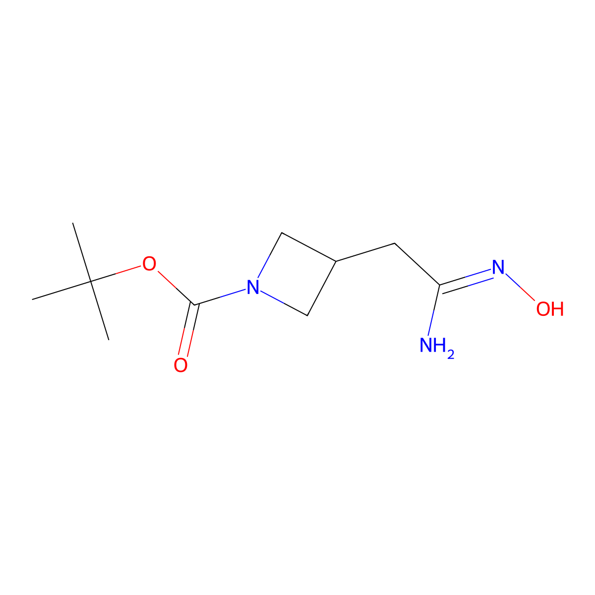 tert-butyl 3-[(N'-hydroxycarbamimidoyl)methyl]azetidine-1-carboxylate molecular structure, CAS 2680547-02-6