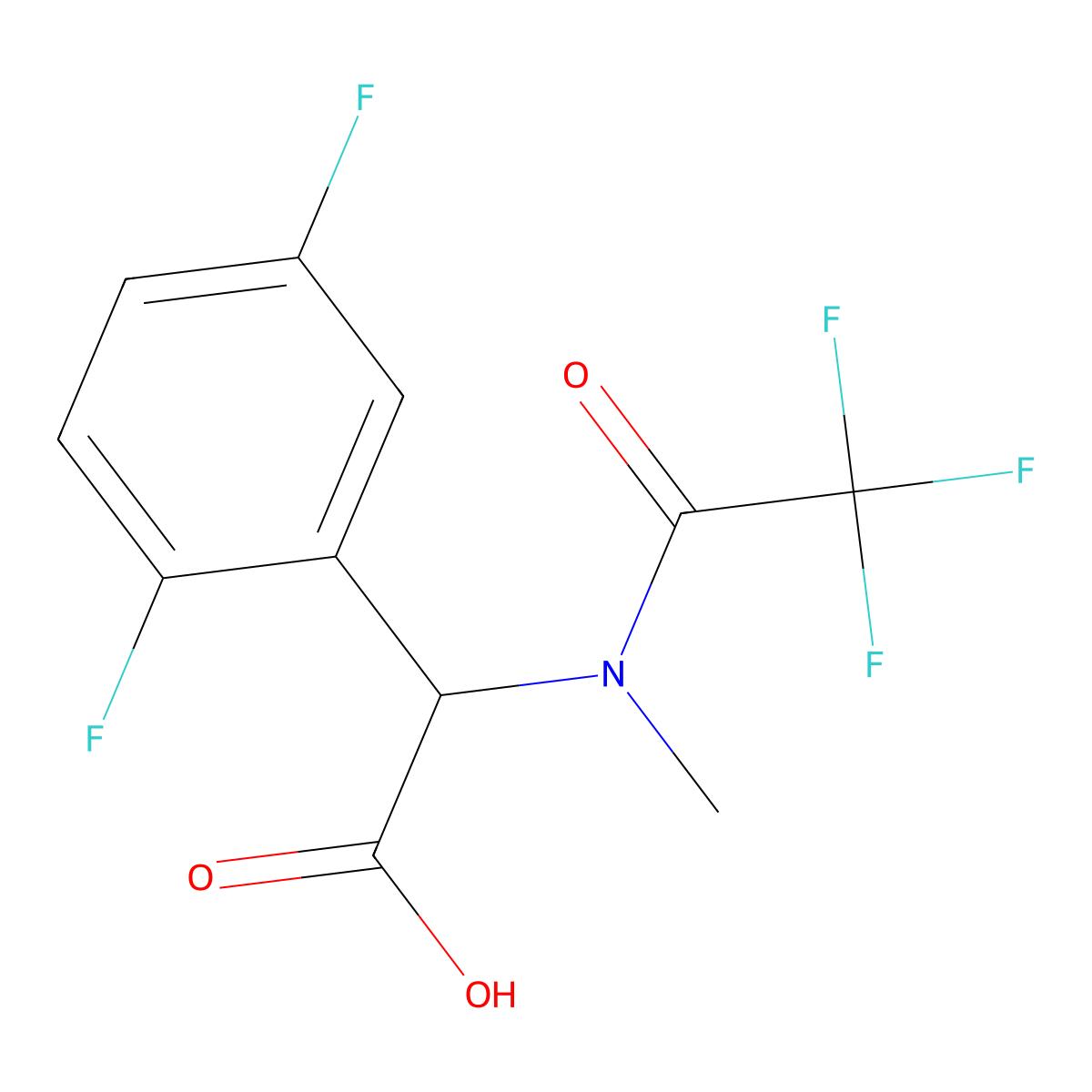 2-(2,5-difluorophenyl)-2-(2,2,2-trifluoro-N-methylacetamido)acetic acid molecular structure, CAS 2680548-64-3