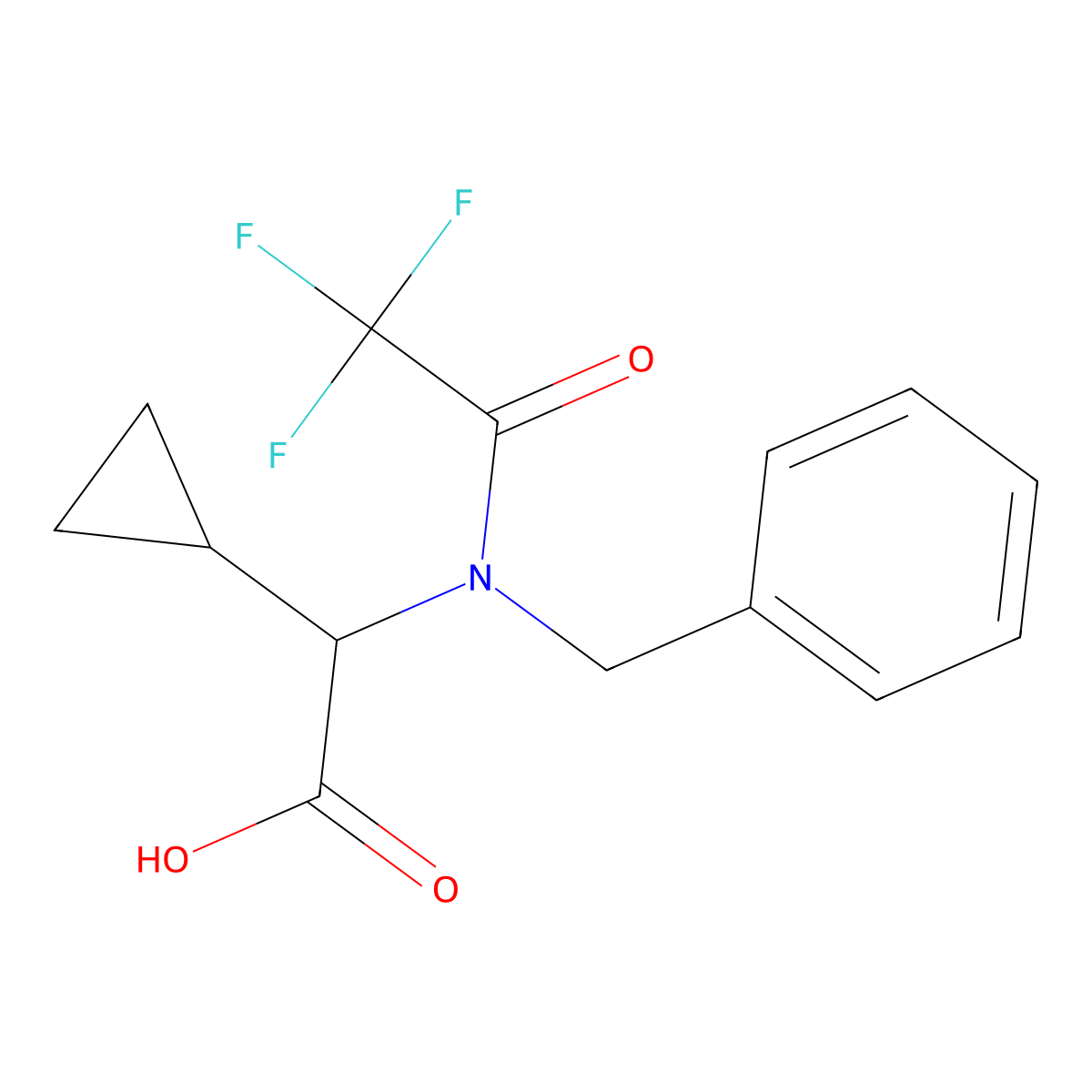 2-(N-benzyl-2,2,2-trifluoroacetamido)-2-cyclopropylacetic acid molecular structure, CAS 2680548-66-5