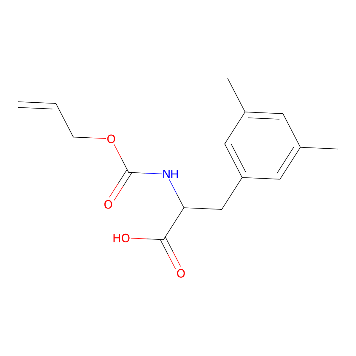 3-(3,5-Dimethylphenyl)-2-{[(prop-2-en-1-yloxy)carbonyl]amino}propanoic acid molecular structure, CAS 2680548-88-1
