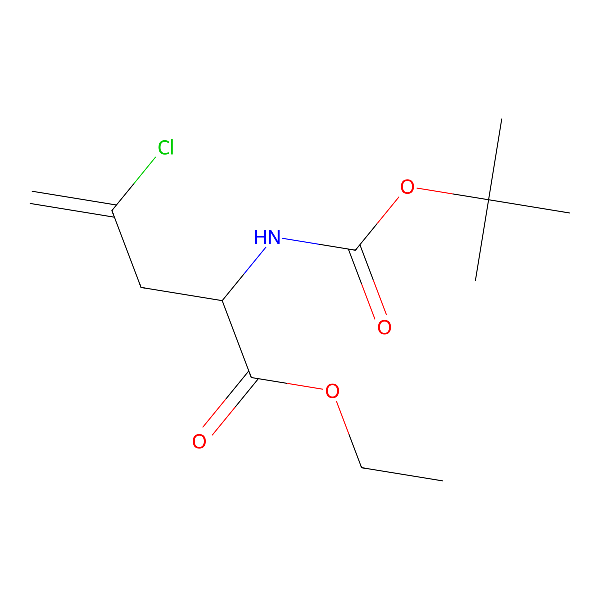 Ethyl 2-{[(tert-butoxy)carbonyl]amino}-4-chloropent-4-enoate molecular structure, CAS 2680548-93-8