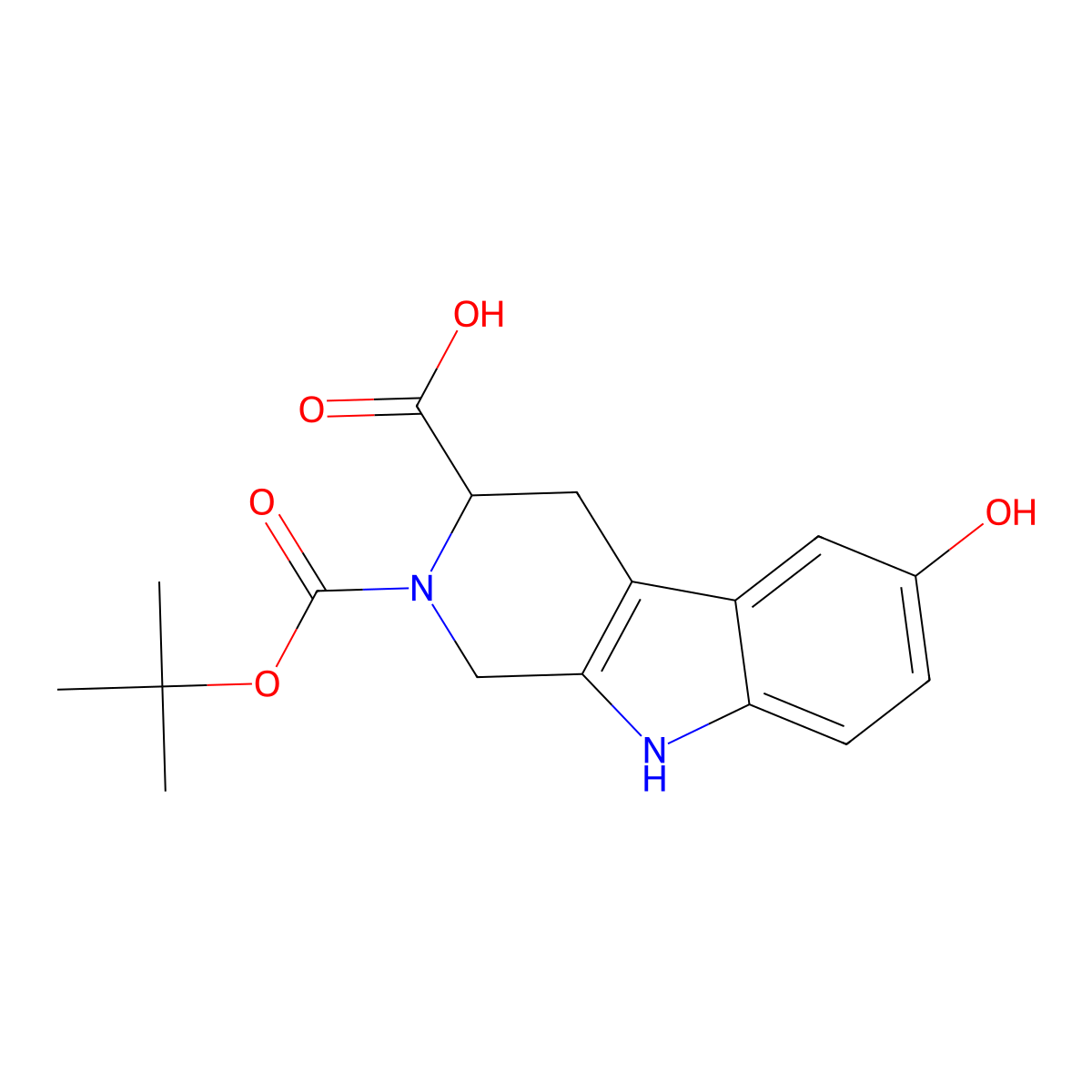 2-[(tert-butoxy)carbonyl]-6-hydroxy-1H,2H,3H,4H,9H-pyrido[3,4-b]indole-3-carboxylic acid molecular structure, CAS 2680548-98-3