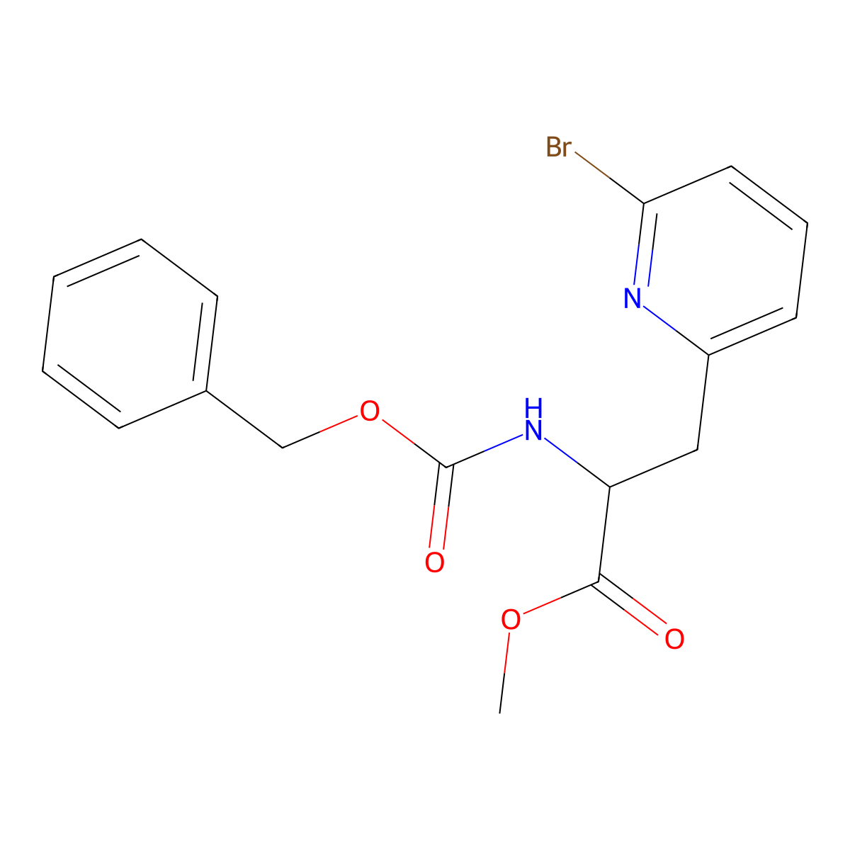Methyl 2-{[(benzyloxy)carbonyl]amino}-3-(6-bromopyridin-2-yl)propanoate molecular structure, CAS 2680548-99-4