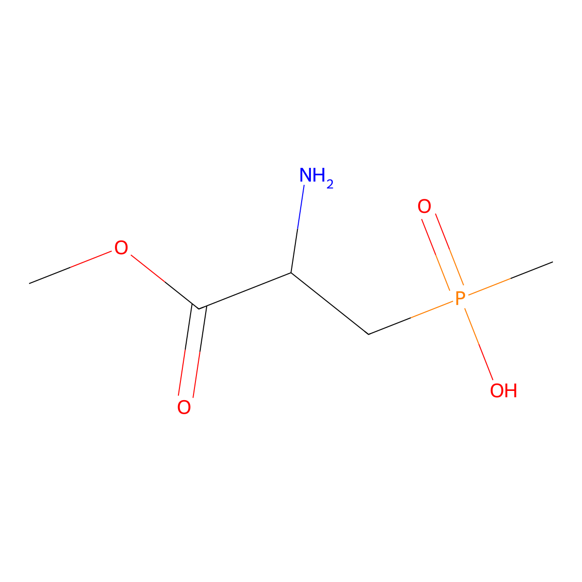 (2-Amino-3-methoxy-3-oxopropyl)(methyl)phosphinic acid molecular structure, CAS 2680549-01-1