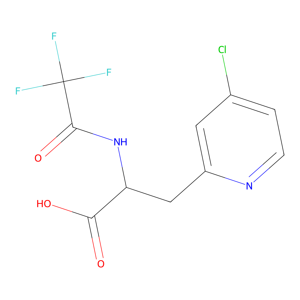 3-(4-Chloropyridin-2-yl)-2-(2,2,2-trifluoroacetamido)propanoic acid molecular structure, CAS 2680549-08-8