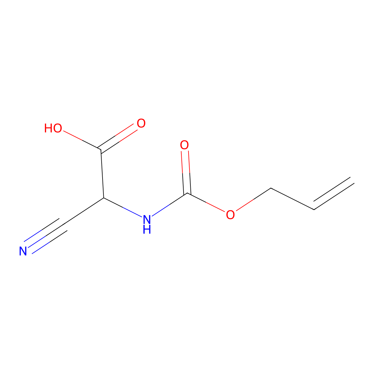 2-Cyano-2-{[(prop-2-en-1-yloxy)carbonyl]amino}acetic acid molecular structure, CAS 2680549-10-2
