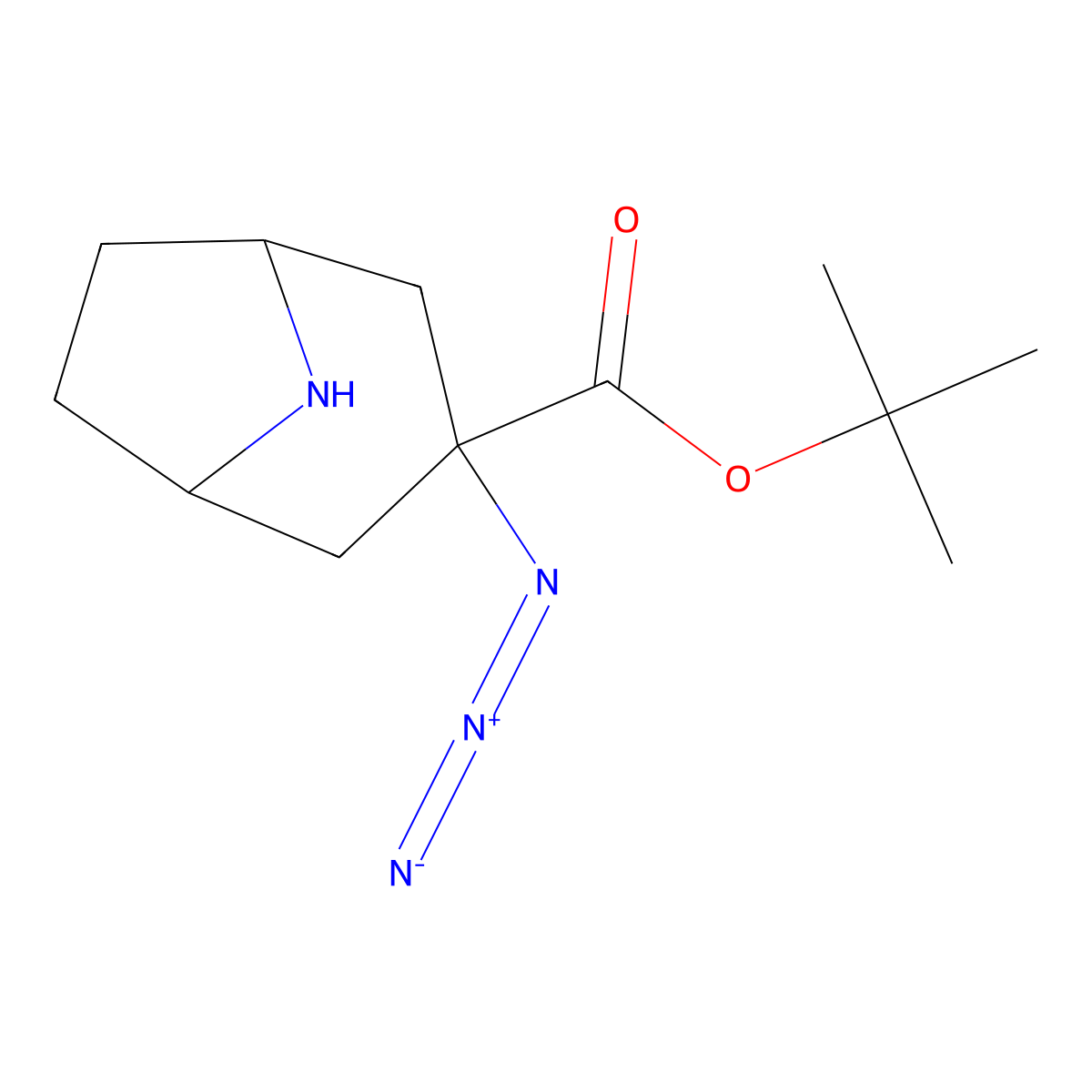 Tert-butyl 3-azido-8-azabicyclo[3.2.1]octane-3-carboxylate molecular structure, CAS 2680549-21-5