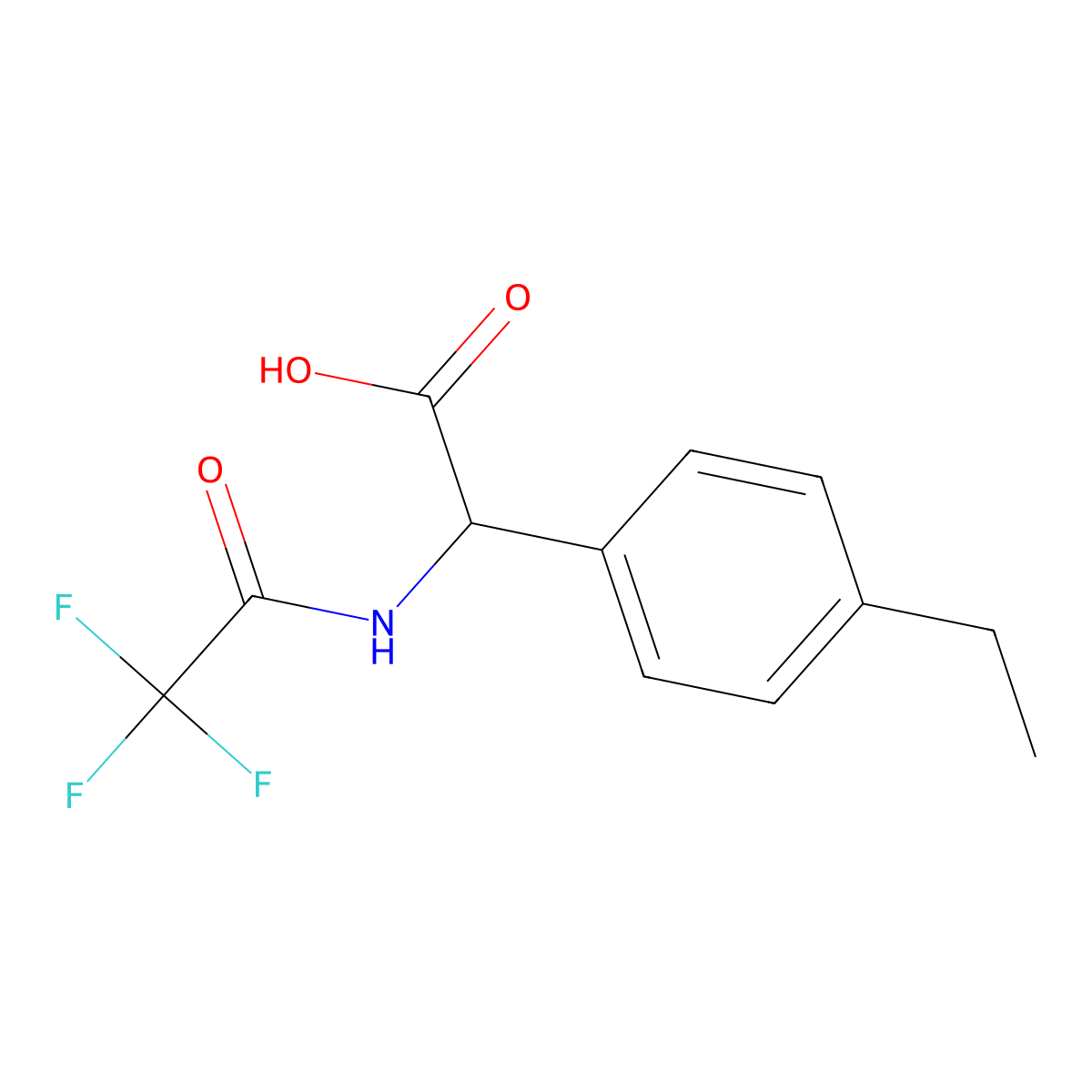 2-(4-Ethylphenyl)-2-(2,2,2-trifluoroacetamido)acetic acid molecular structure, CAS 2680549-31-7
