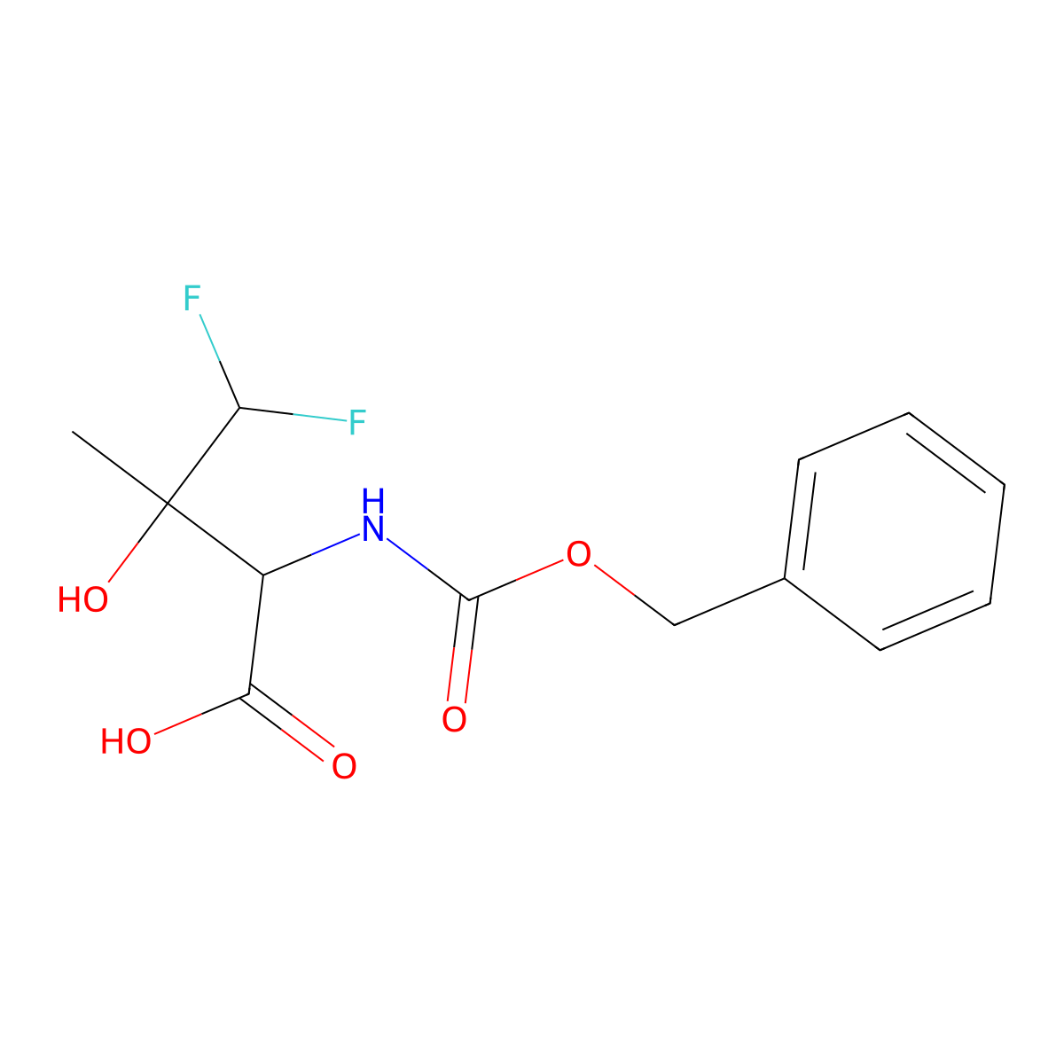 2-{[(Benzyloxy)carbonyl]amino}-4,4-difluoro-3-hydroxy-3-methylbutanoic acid molecular structure, CAS 2680549-47-5
