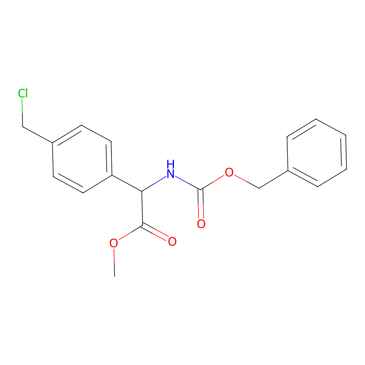 Methyl 2-{[(benzyloxy)carbonyl]amino}-2-[4-(chloromethyl)phenyl]acetate molecular structure, CAS 2680549-48-6