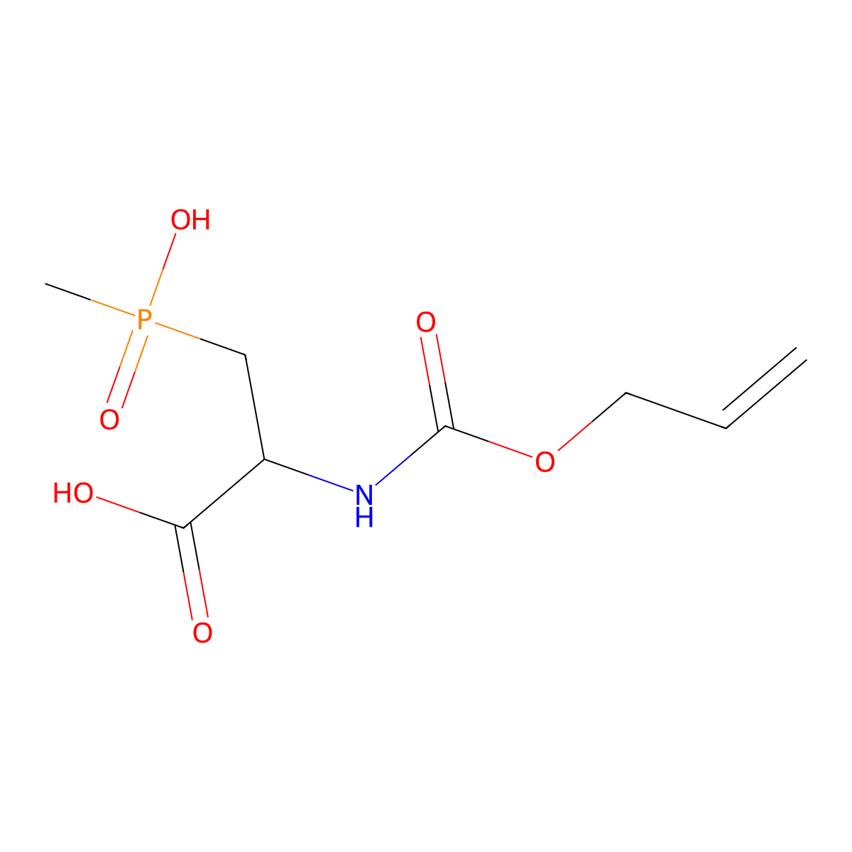 3-[Hydroxy(methyl)phosphoryl]-2-{[(prop-2-en-1-yloxy)carbonyl]amino}propanoic acid molecular structure, CAS 2680549-51-1