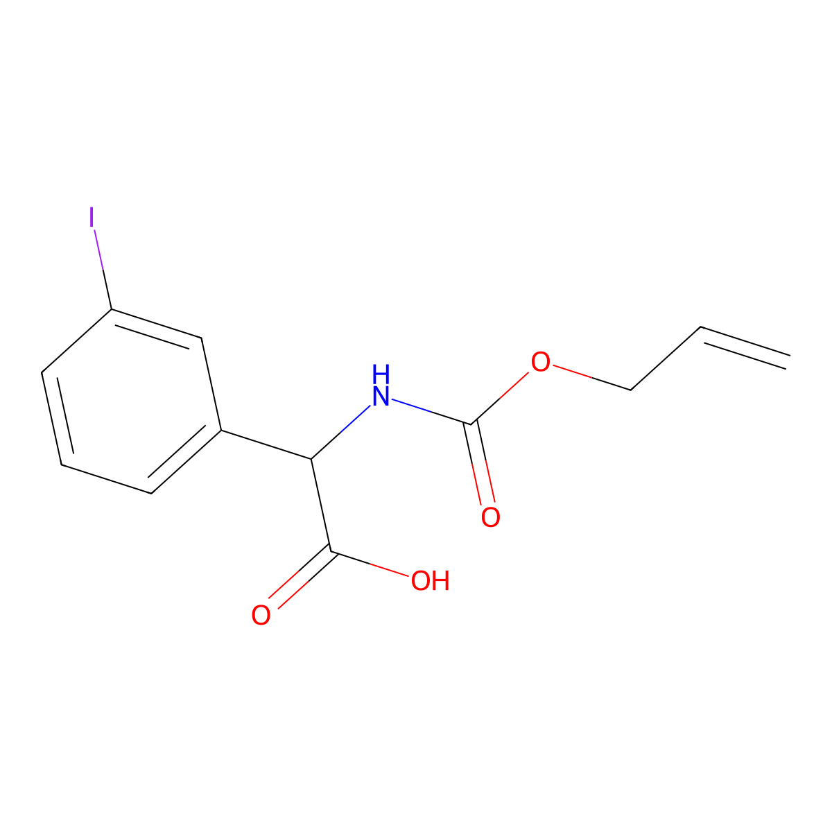 2-(3-Iodophenyl)-2-{[(prop-2-en-1-yloxy)carbonyl]amino}acetic acid molecular structure, CAS 2680549-53-3