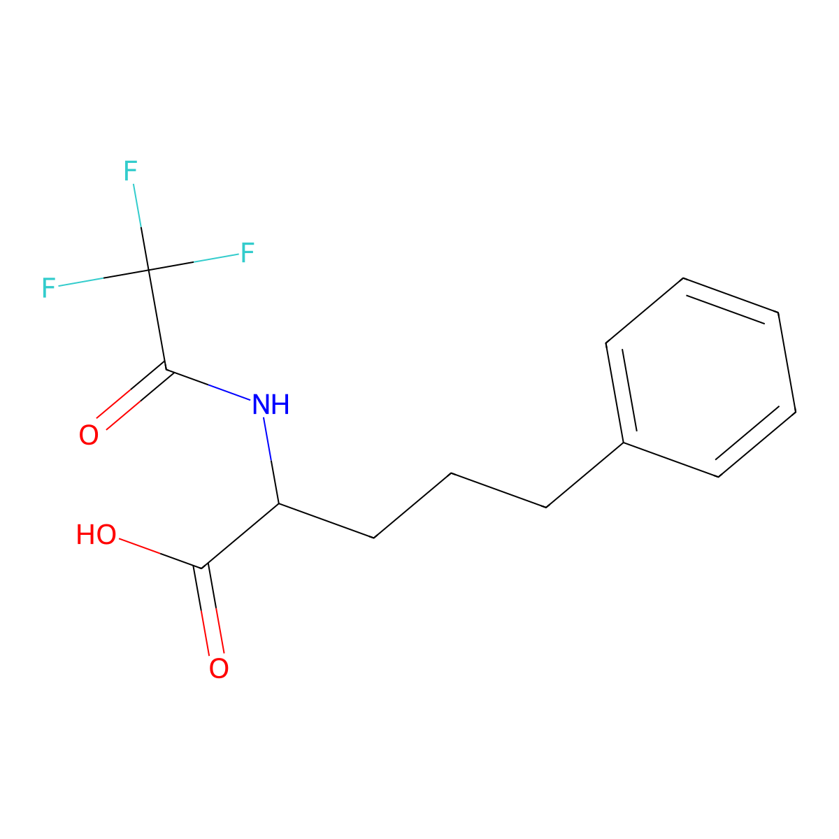 5-Phenyl-2-(2,2,2-trifluoroacetamido)pentanoic acid molecular structure, CAS 2680549-58-8