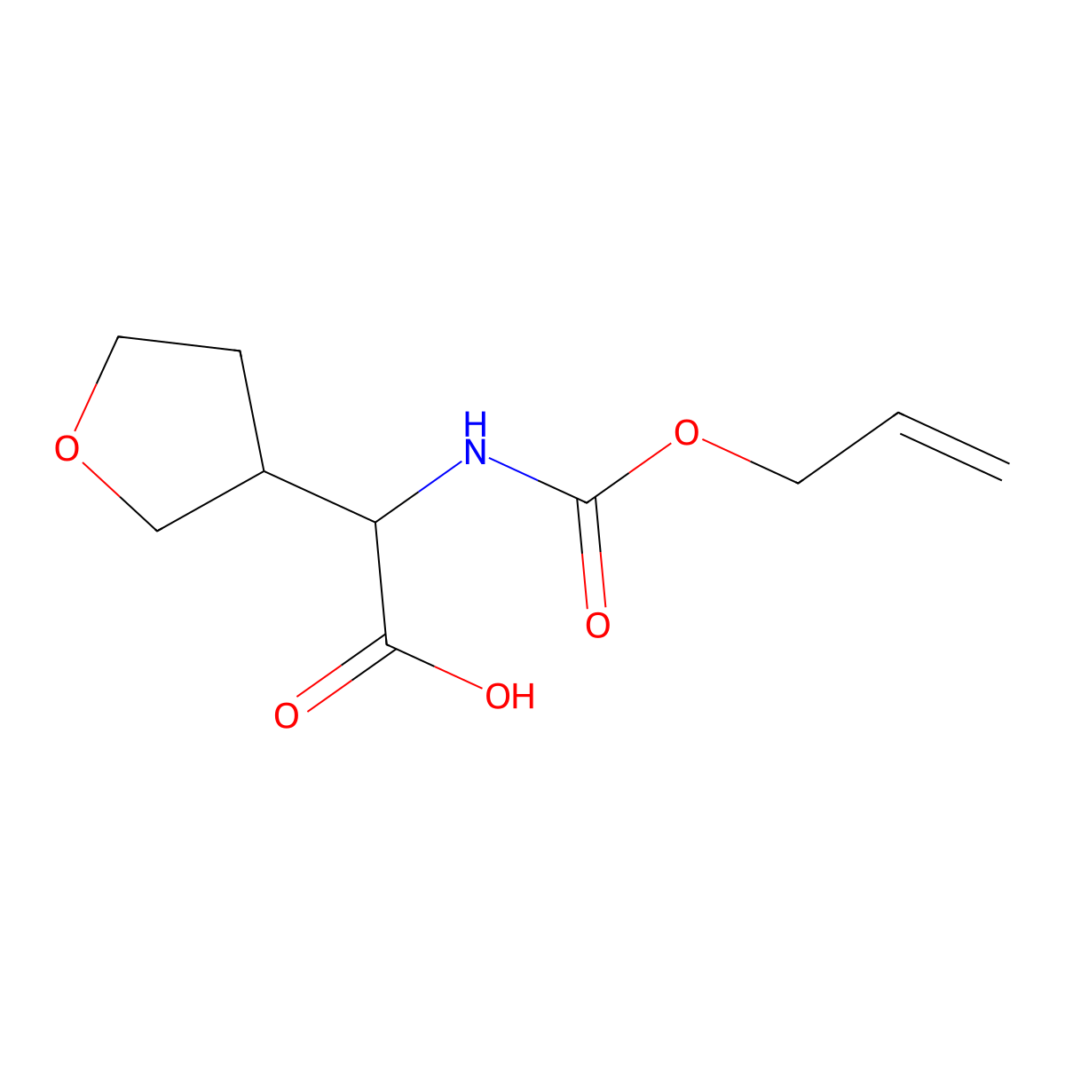 2-(Oxolan-3-yl)-2-{[(prop-2-en-1-yloxy)carbonyl]amino}acetic acid molecular structure, CAS 2680549-64-6