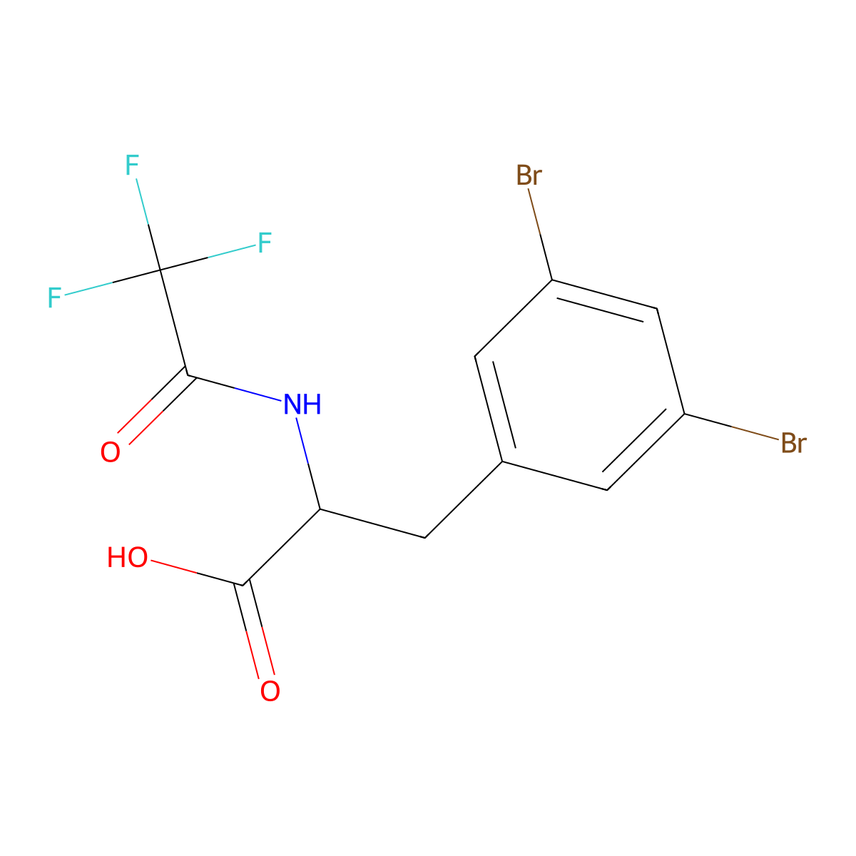 3-(3,5-Dibromophenyl)-2-(2,2,2-trifluoroacetamido)propanoic acid molecular structure, CAS 2680549-70-4