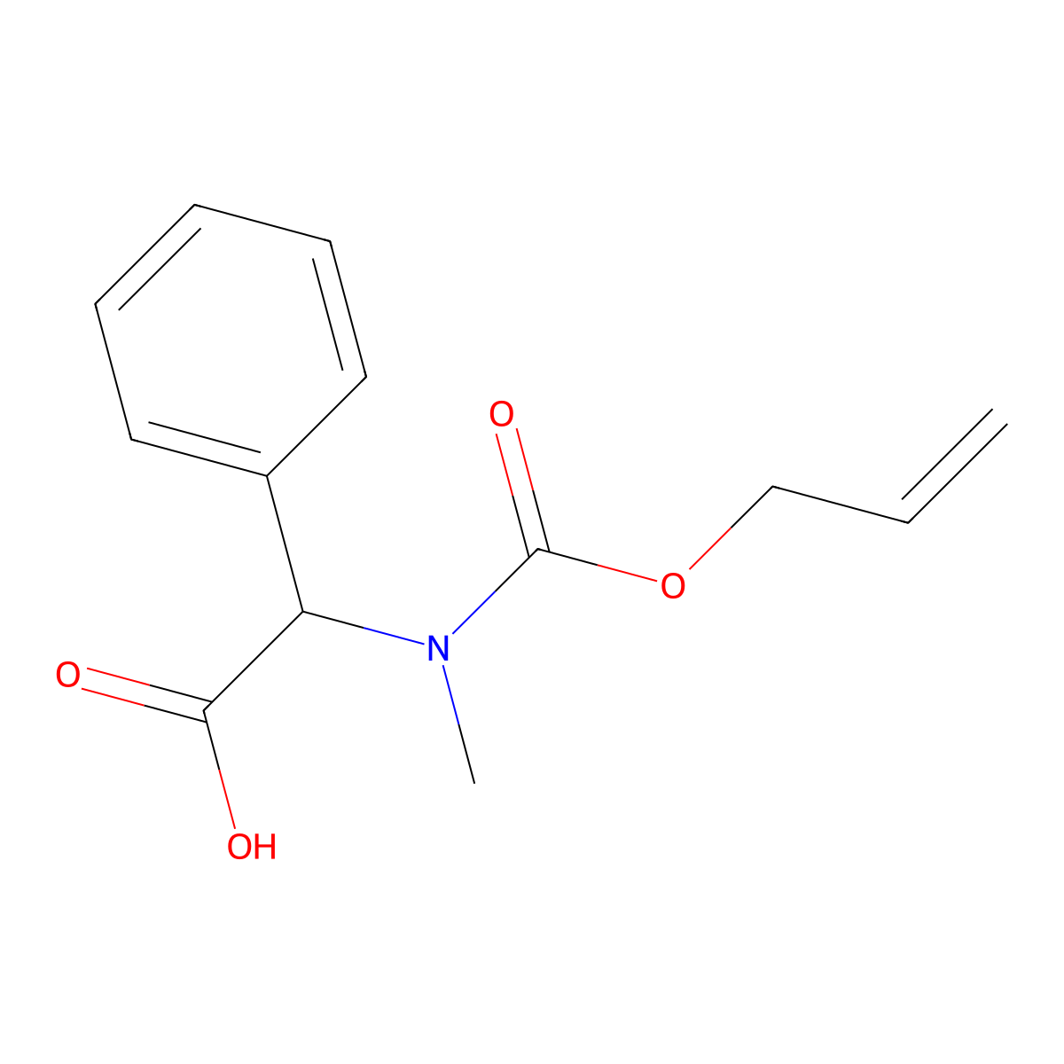 2-{Methyl[(prop-2-en-1-yloxy)carbonyl]amino}-2-phenylacetic acid molecular structure, CAS 2680549-76-0