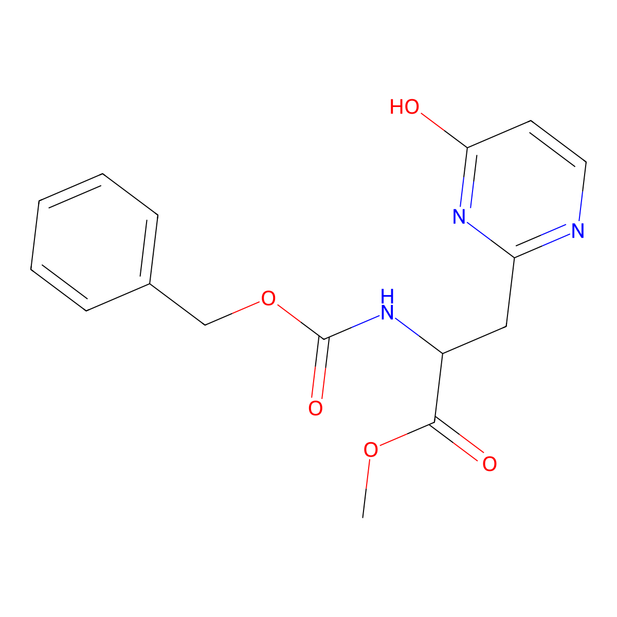 Methyl 2-{[(benzyloxy)carbonyl]amino}-3-(4-hydroxypyrimidin-2-yl)propanoate molecular structure, CAS 2680549-77-1