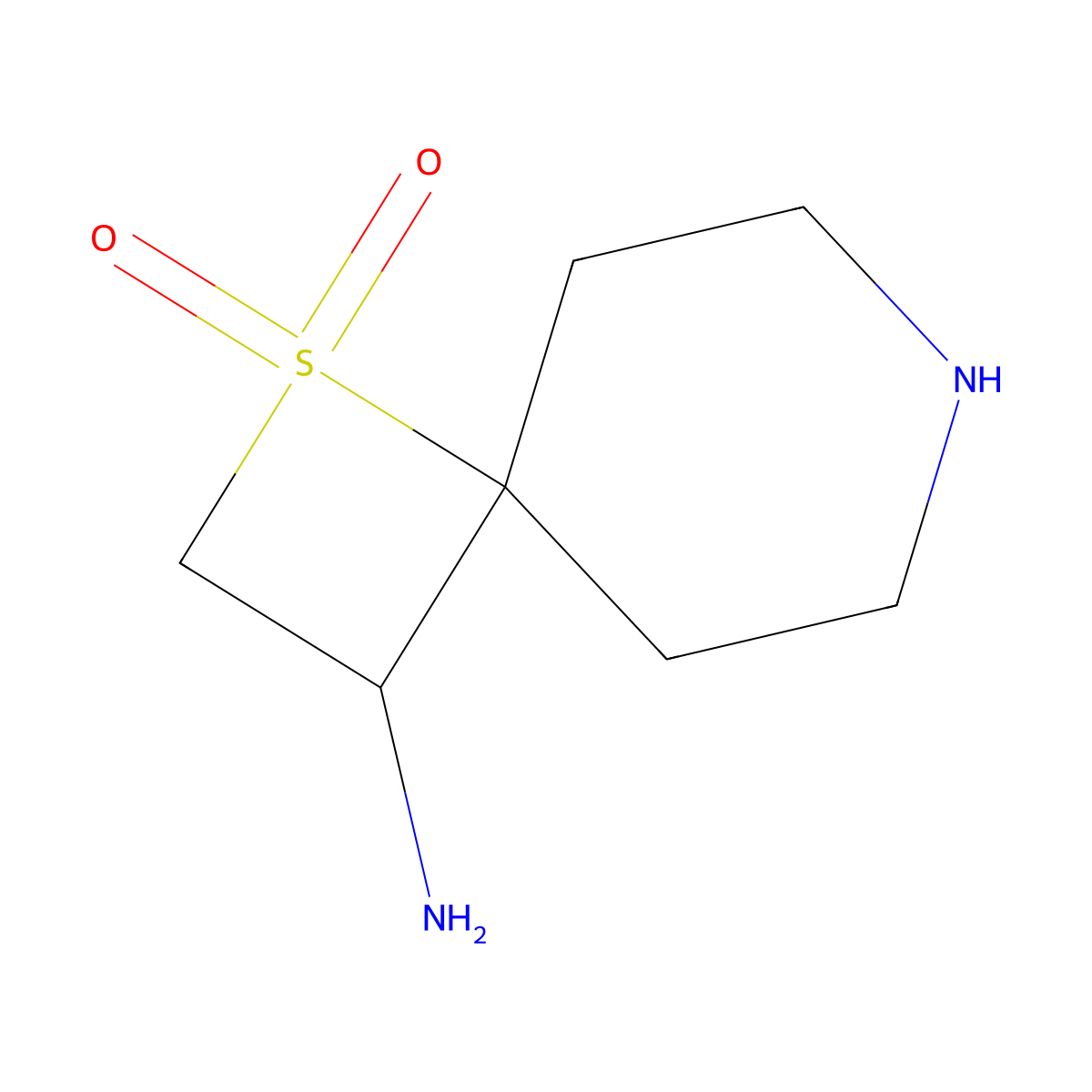 3-Amino-1lambda6-thia-7-azaspiro[3.5]nonane-1,1-dione molecular structure, CAS 2680549-90-8