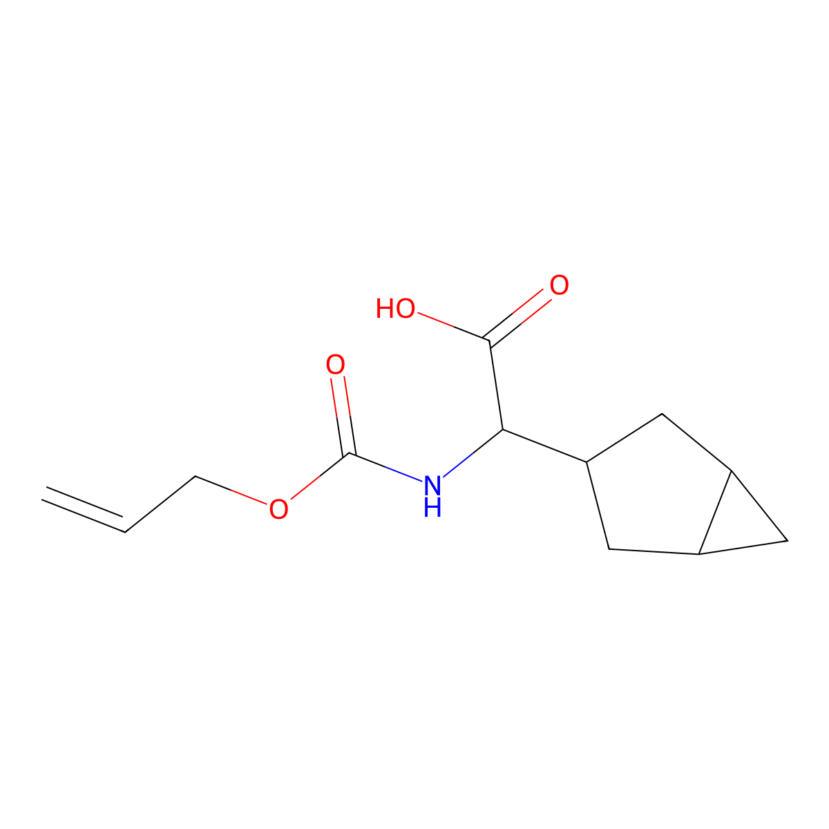 2-{Bicyclo[3.1.0]hexan-3-yl}-2-{[(prop-2-en-1-yloxy)carbonyl]amino}acetic acid molecular structure, CAS 2680549-94-2