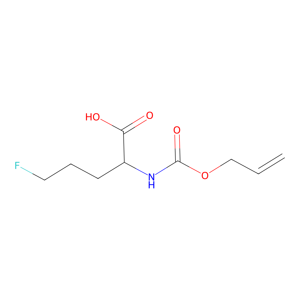 5-Fluoro-2-{[(prop-2-en-1-yloxy)carbonyl]amino}pentanoic acid molecular structure, CAS 2680549-96-4