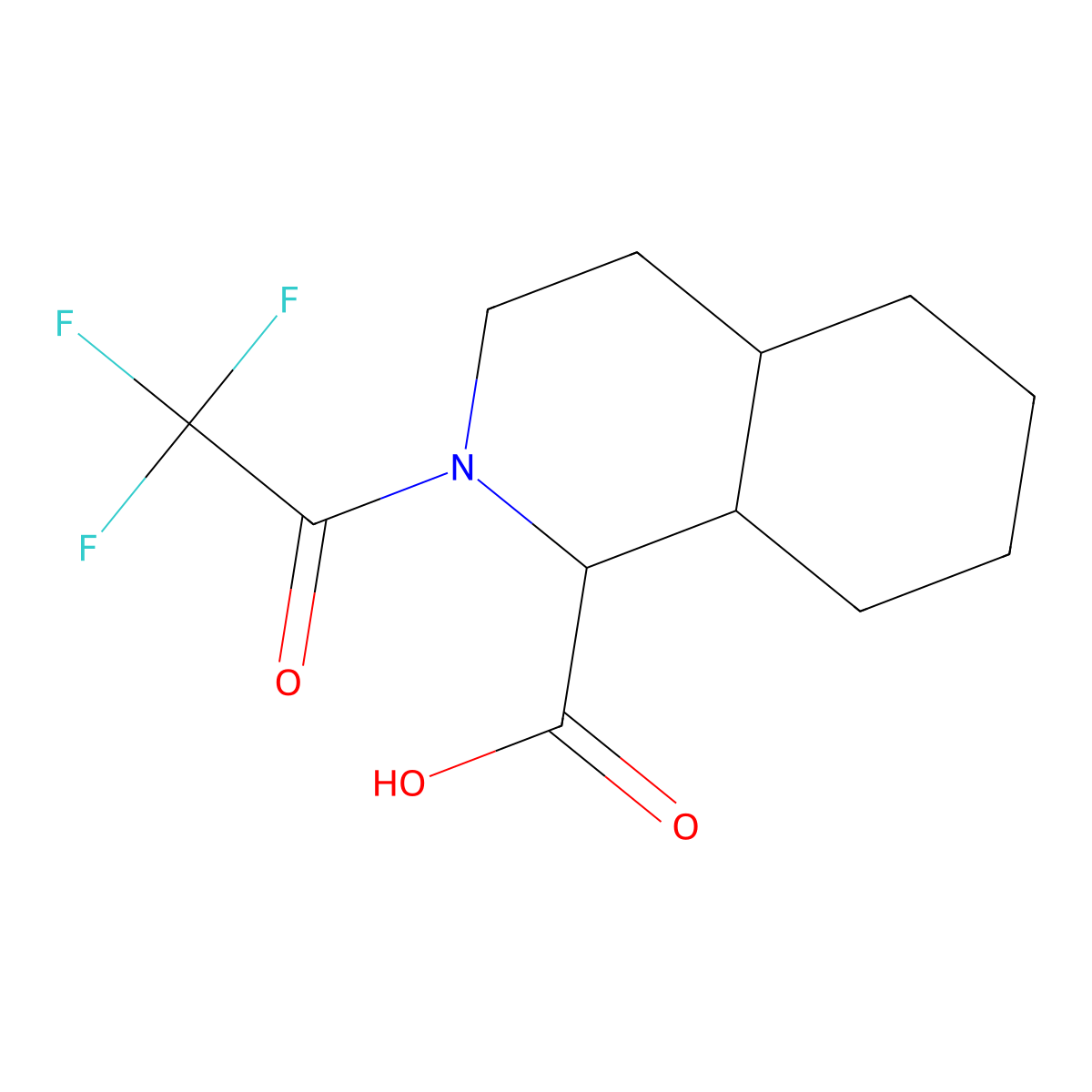2-(2,2,2-Trifluoroacetyl)-decahydroisoquinoline-1-carboxylic acid molecular structure, CAS 2680549-98-6