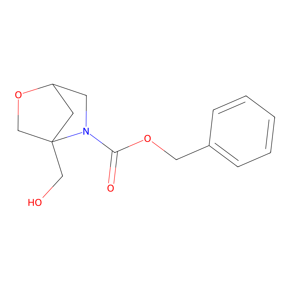 Benzyl 4-(hydroxymethyl)-2-oxa-5-azabicyclo[2.2.1]heptane-5-carboxylate molecular structure, CAS 2680550-00-7
