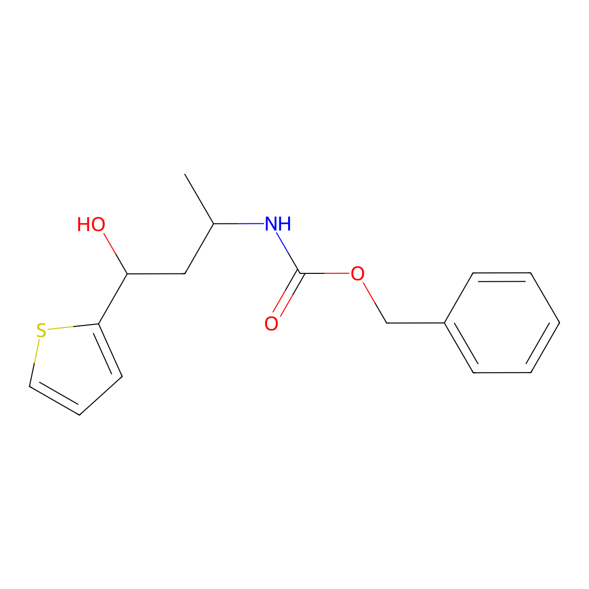 benzyl N-[4-hydroxy-4-(thiophen-2-yl)butan-2-yl]carbamate molecular structure, CAS 2680550-26-7